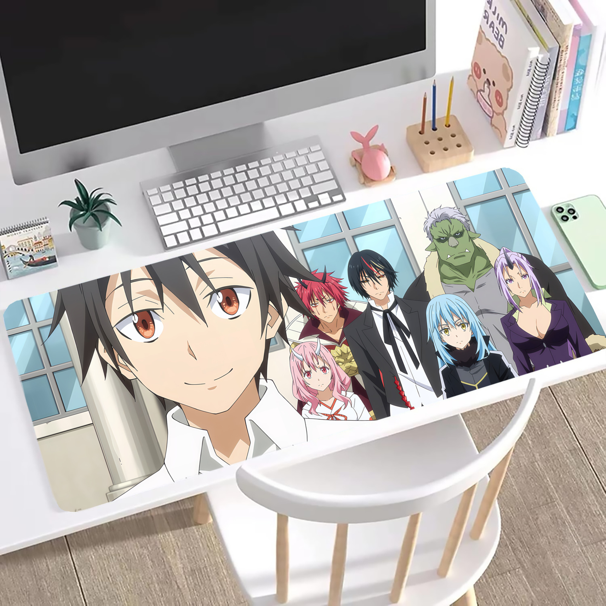 （画像用） 転スラ Regarding Reincarnated to Slime ステッチ加工 大判デスクマット／滑り止めマウスパッド