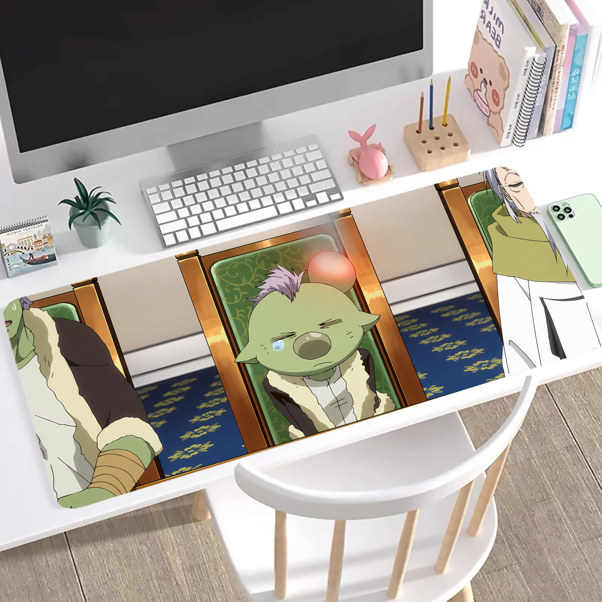 （画像用） 転スラ Regarding Reincarnated to Slime ステッチ加工 大判デスクマット／滑り止めマウスパッド