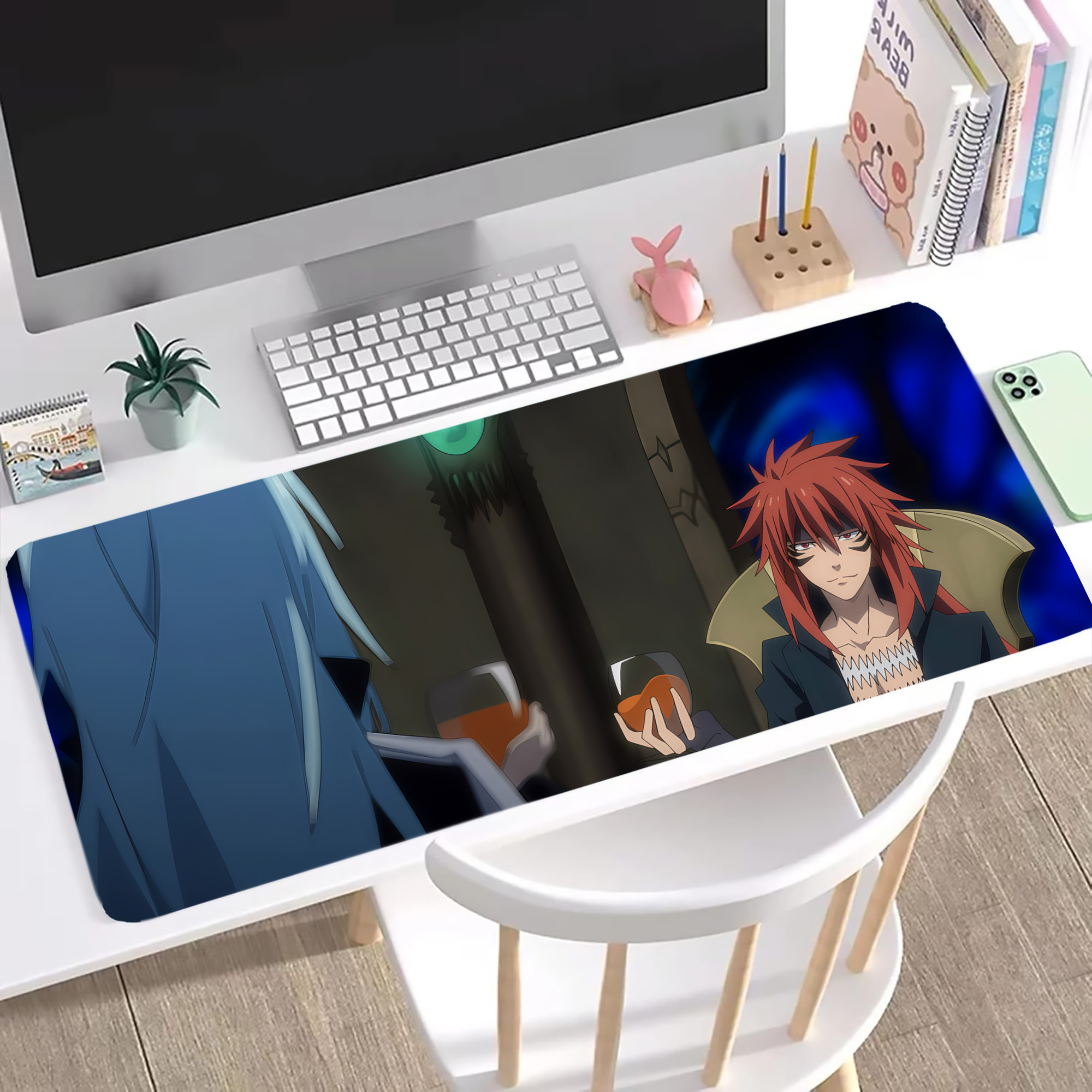 （画像用） 転スラ Regarding Reincarnated to Slime ステッチ加工 大判デスクマット／滑り止めマウスパッド