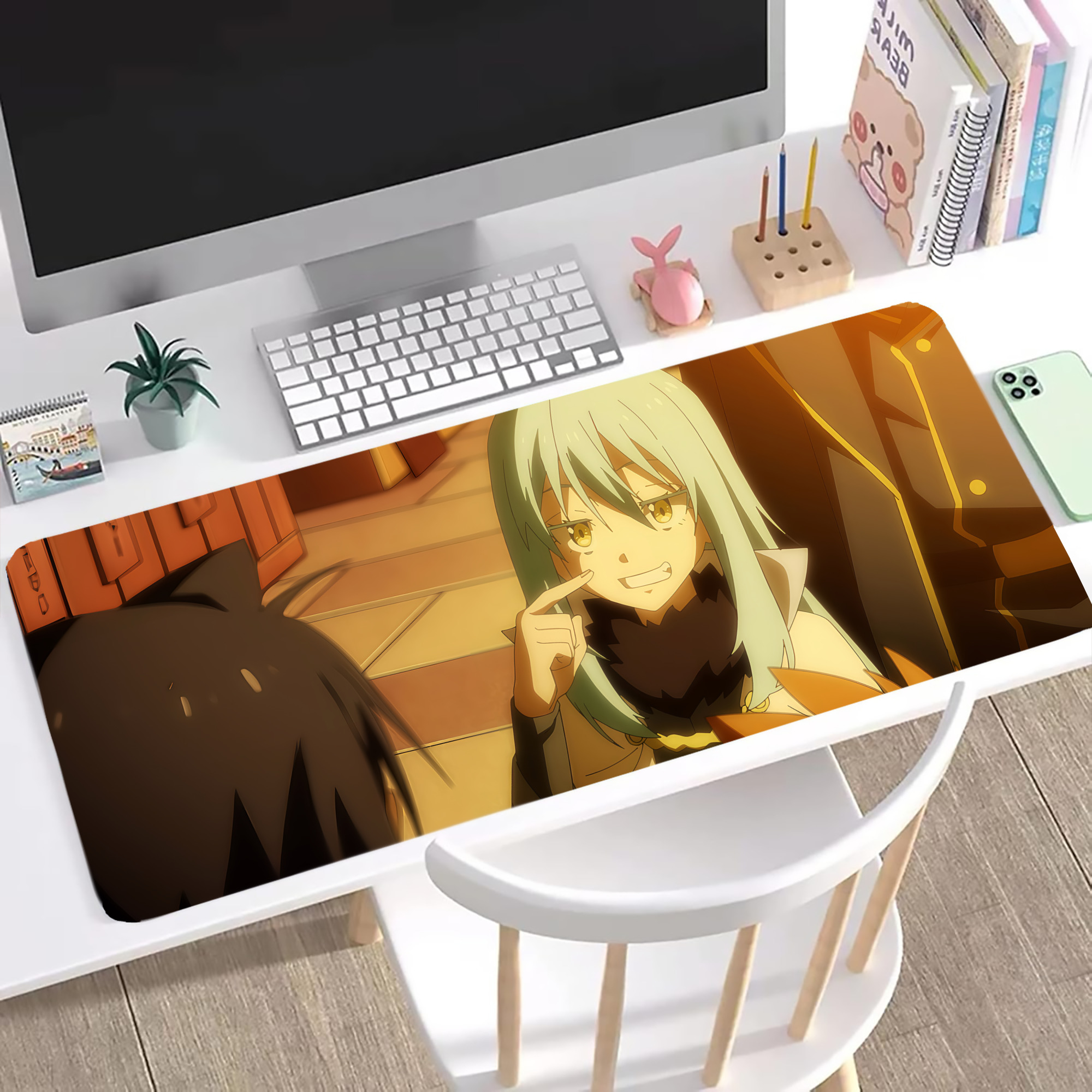（画像用） 転スラ Regarding Reincarnated to Slime ステッチ加工 大判デスクマット／滑り止めマウスパッド