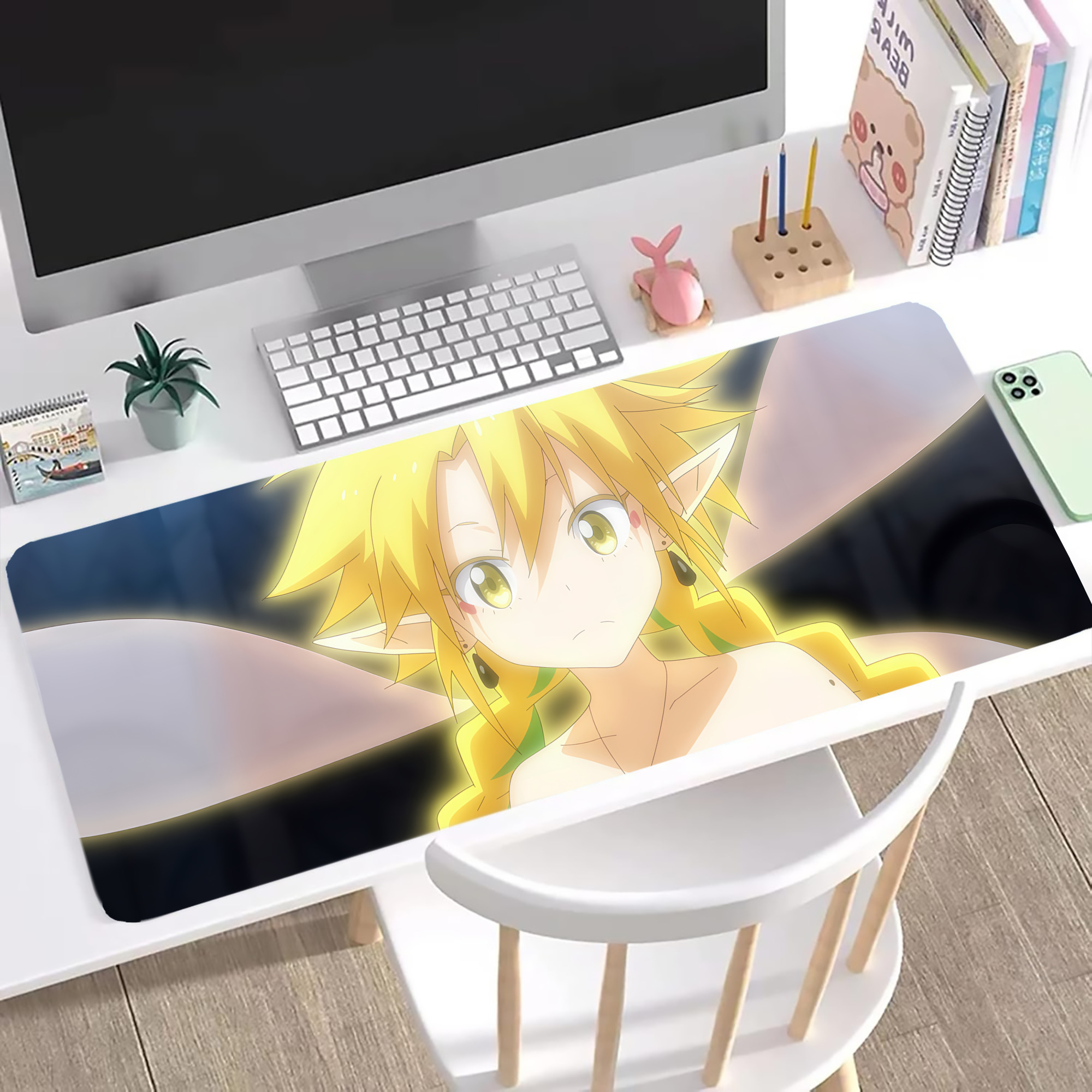 （画像用） 転スラ Regarding Reincarnated to Slime ステッチ加工 大判デスクマット／滑り止めマウスパッド