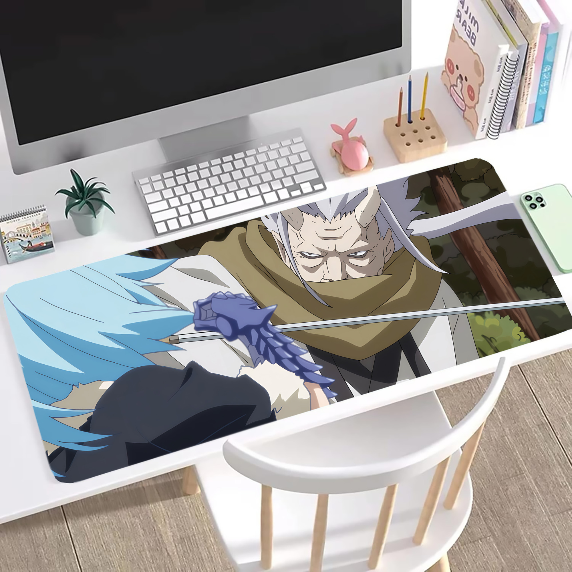 （画像用） 転スラ Regarding Reincarnated to Slime ステッチ加工 大判デスクマット／滑り止めマウスパッド