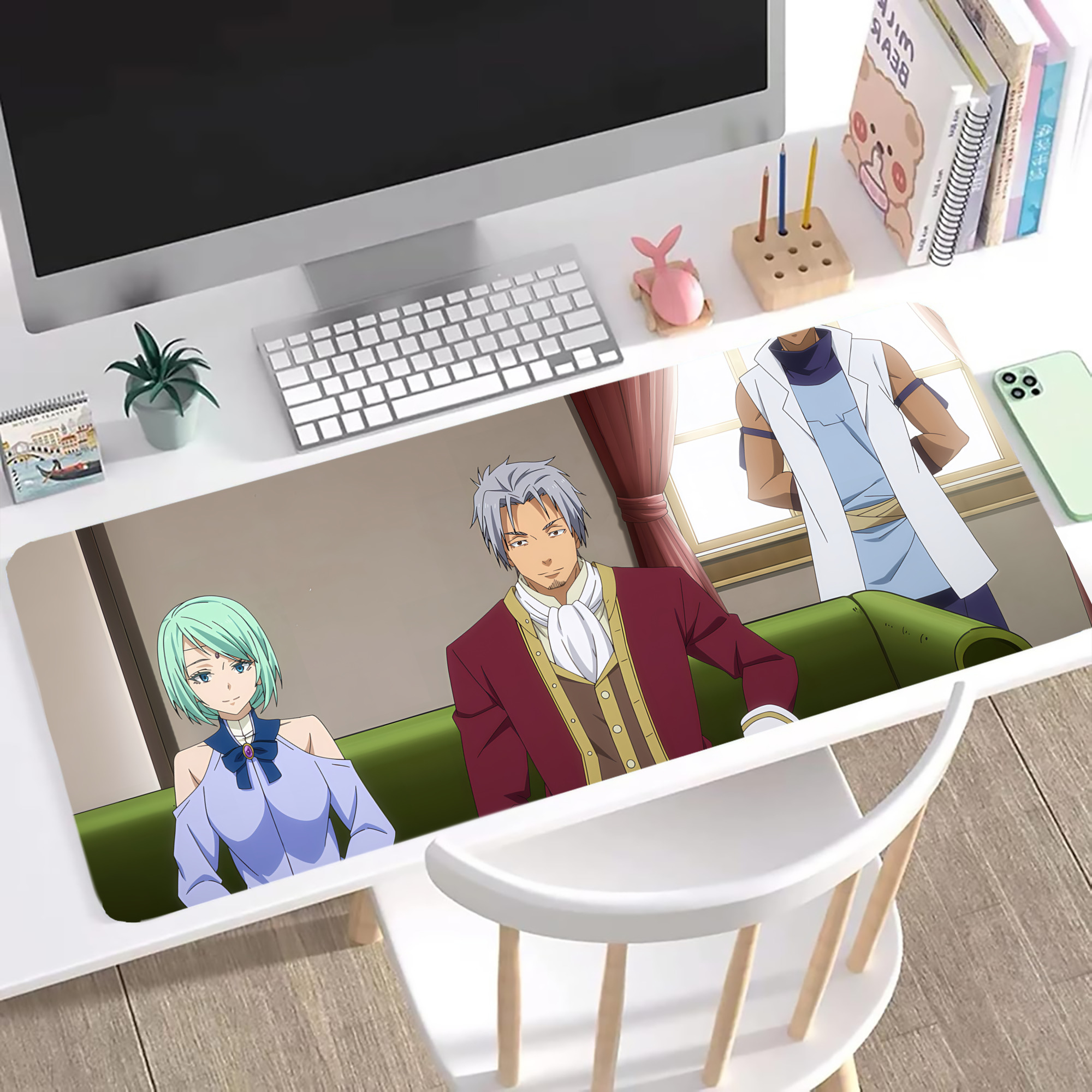 （画像用） 転スラ Regarding Reincarnated to Slime ステッチ加工 大判デスクマット／滑り止めマウスパッド