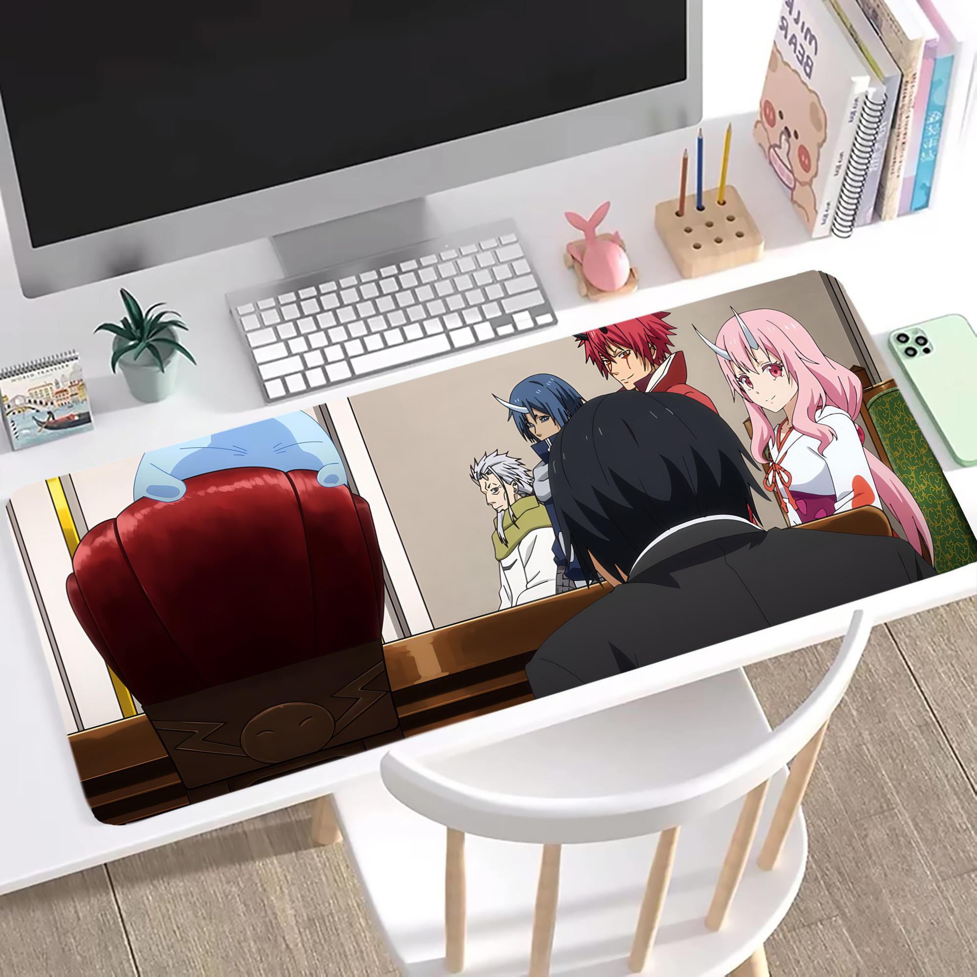 （画像用） 転スラ Regarding Reincarnated to Slime ステッチ加工 大判デスクマット／滑り止めマウスパッド