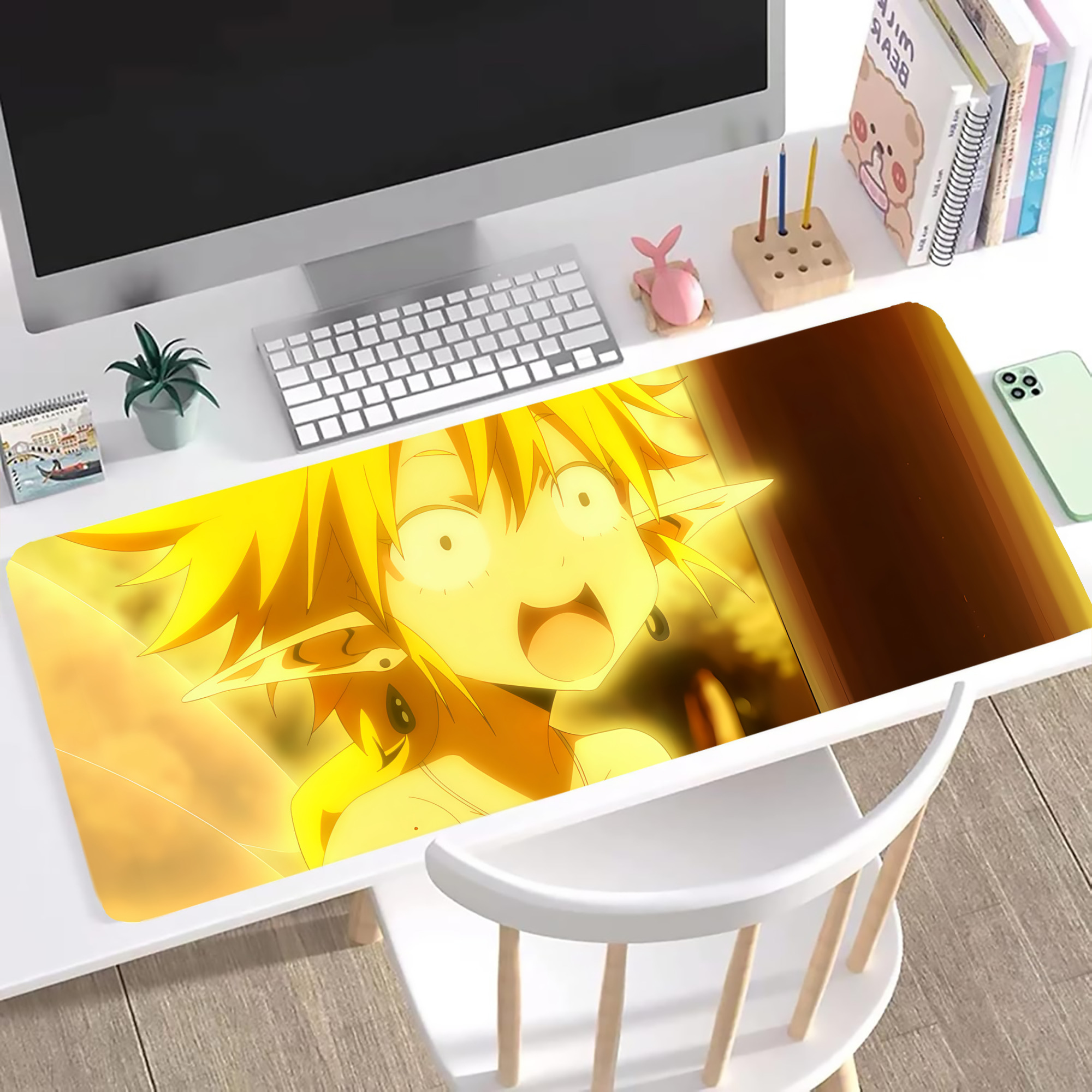 （画像用） 転スラ Regarding Reincarnated to Slime ステッチ加工 大判デスクマット／滑り止めマウスパッド