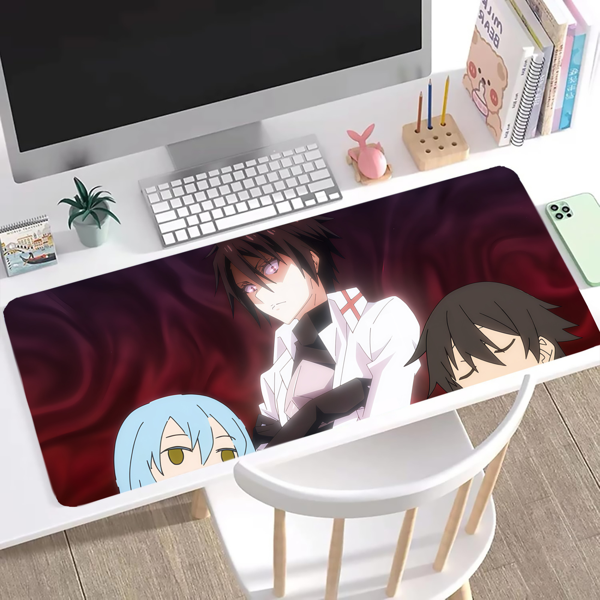 （画像用） 転スラ Regarding Reincarnated to Slime ステッチ加工 大判デスクマット／滑り止めマウスパッド
