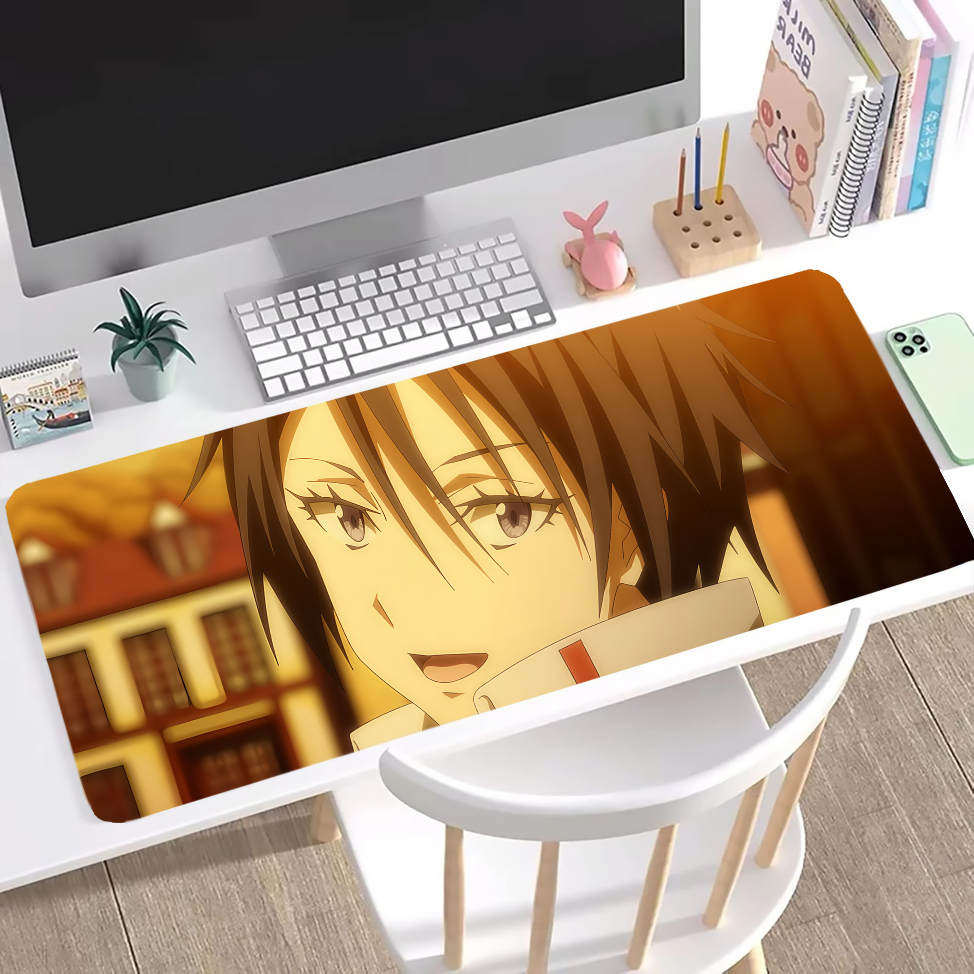 （画像用） 転スラ Regarding Reincarnated to Slime ステッチ加工 大判デスクマット／滑り止めマウスパッド