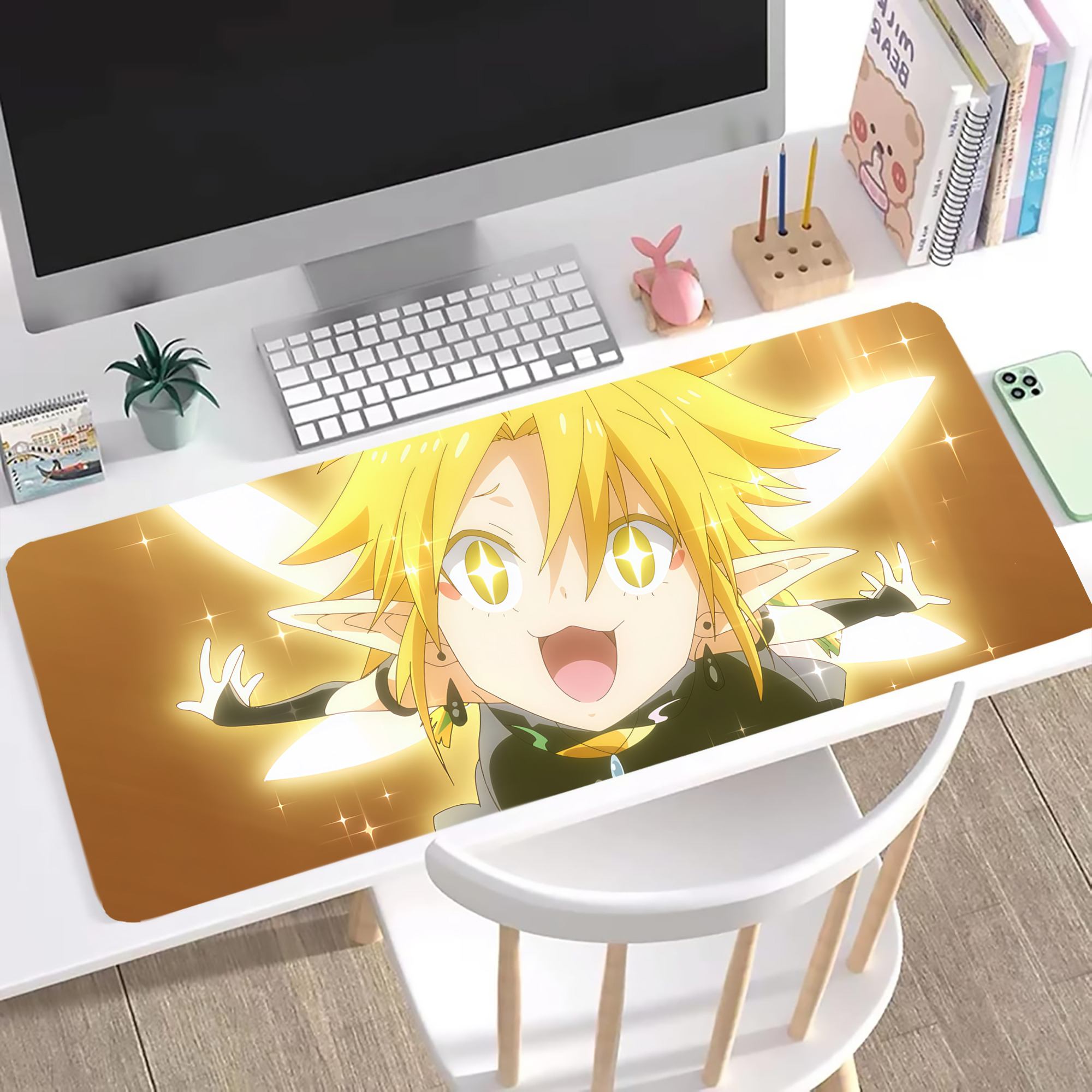 （画像用） 転スラ Regarding Reincarnated to Slime ステッチ加工 大判デスクマット／滑り止めマウスパッド
