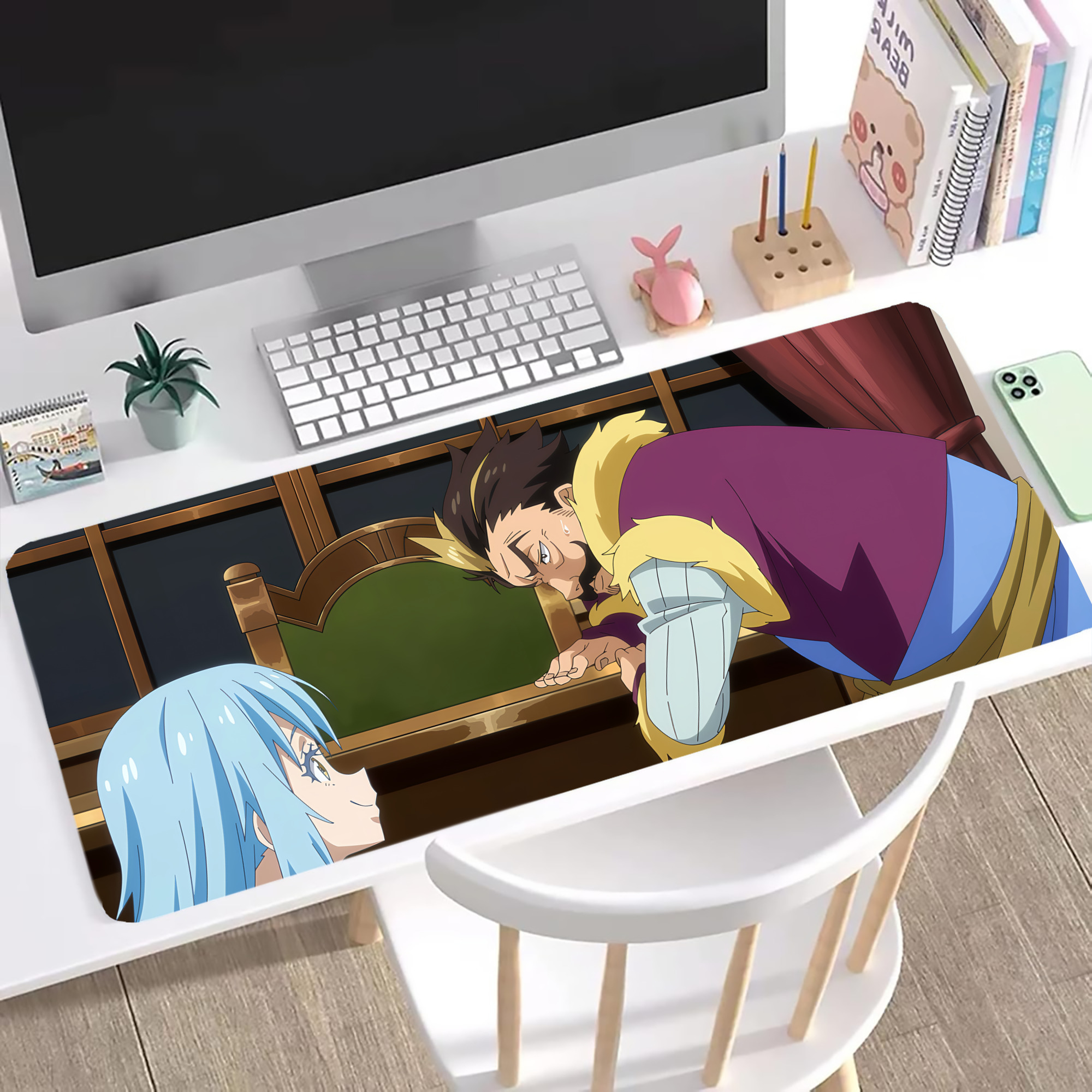 （画像用） 転スラ Regarding Reincarnated to Slime ステッチ加工 大判デスクマット／滑り止めマウスパッド