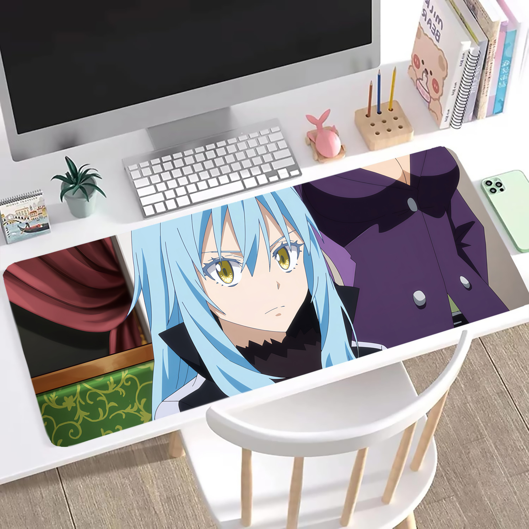 （画像用） 転スラ Regarding Reincarnated to Slime ステッチ加工 大判デスクマット／滑り止めマウスパッド