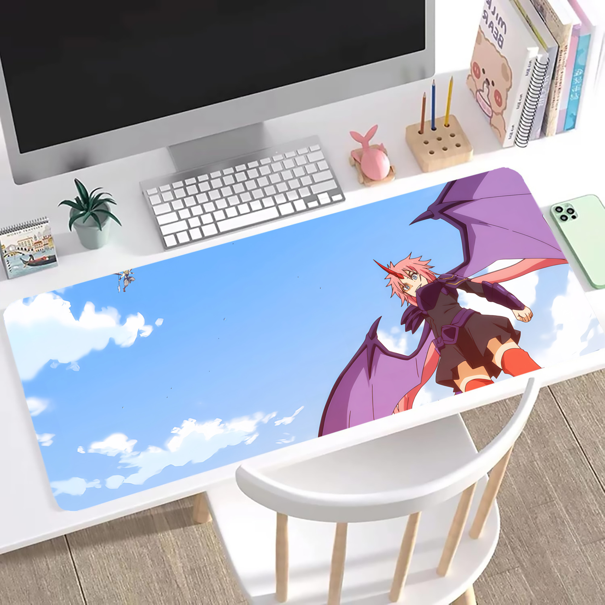 （画像用） 転スラ Regarding Reincarnated to Slime ステッチ加工 大判デスクマット／滑り止めマウスパッド