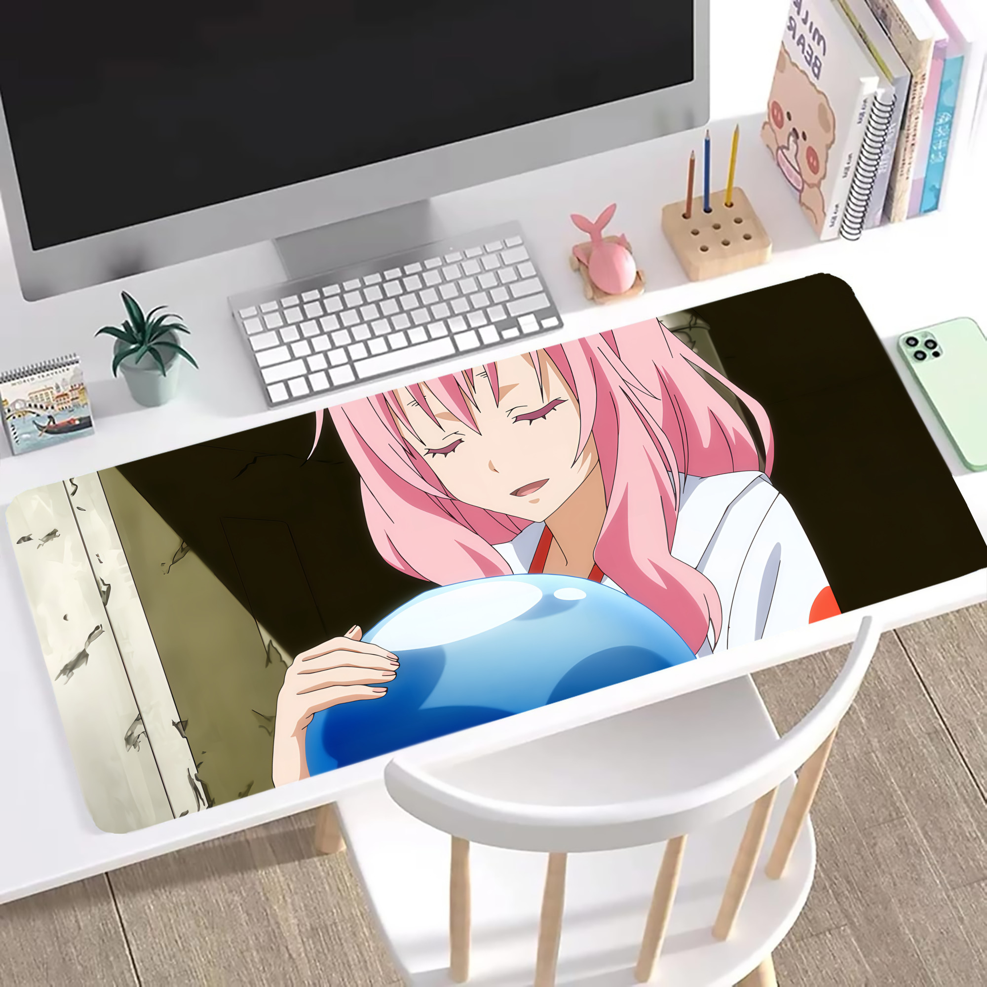 （画像用） 転スラ Regarding Reincarnated to Slime ステッチ加工 大判デスクマット／滑り止めマウスパッド