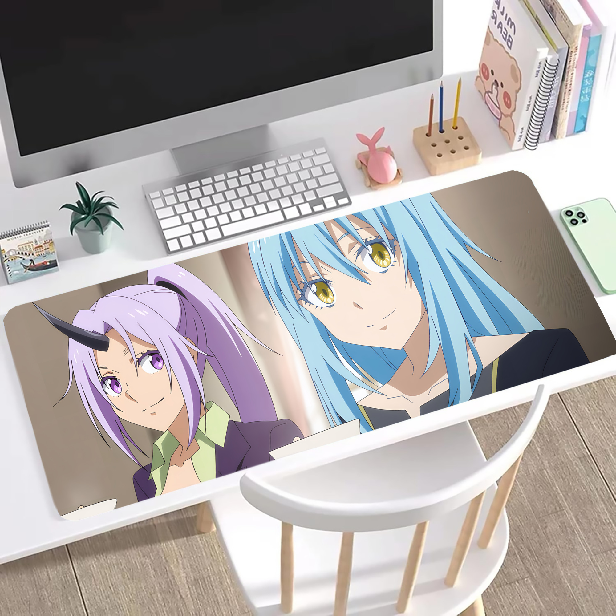 （画像用） 転スラ Regarding Reincarnated to Slime ステッチ加工 大判デスクマット／滑り止めマウスパッド