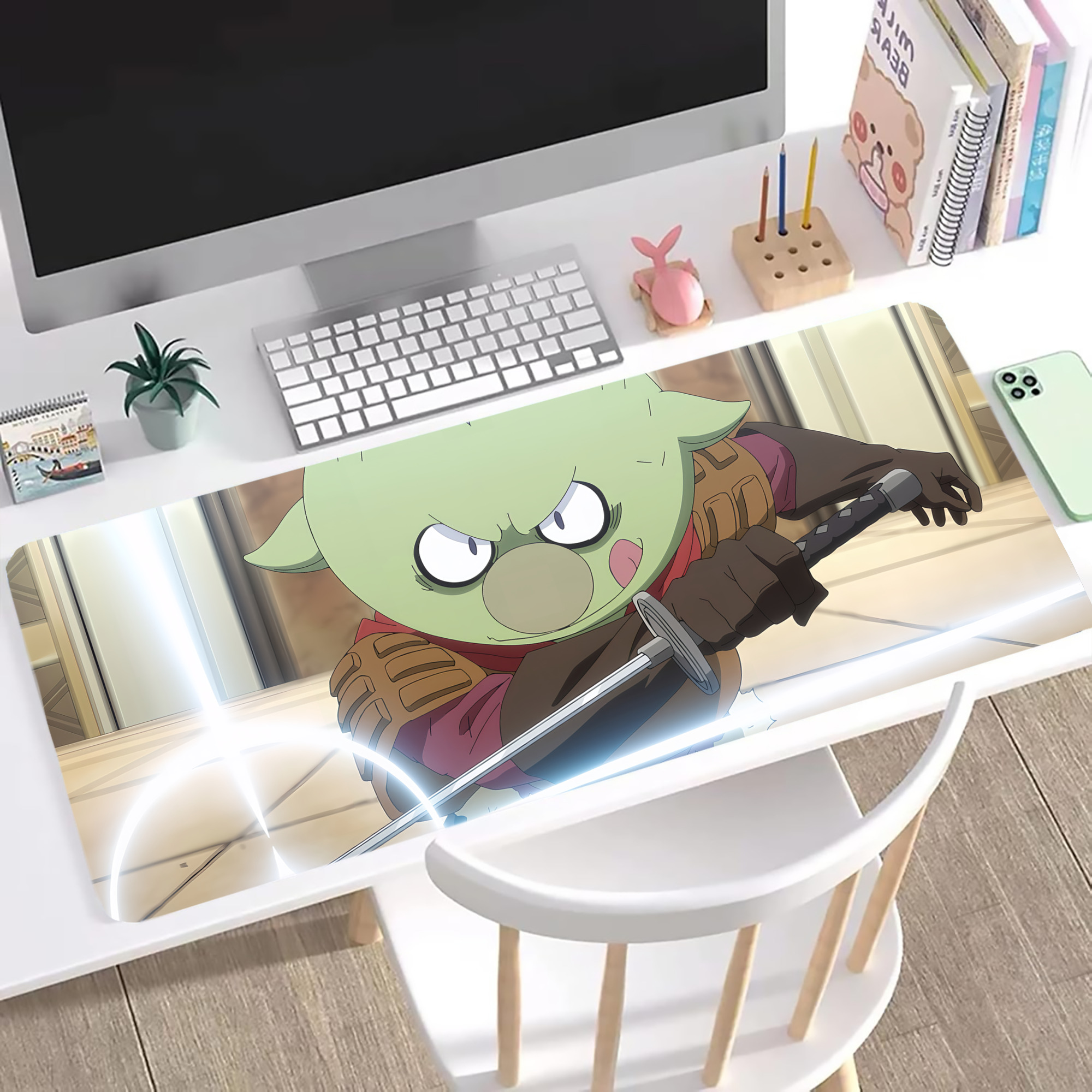 （画像用） 転スラ Regarding Reincarnated to Slime ステッチ加工 大判デスクマット／滑り止めマウスパッド