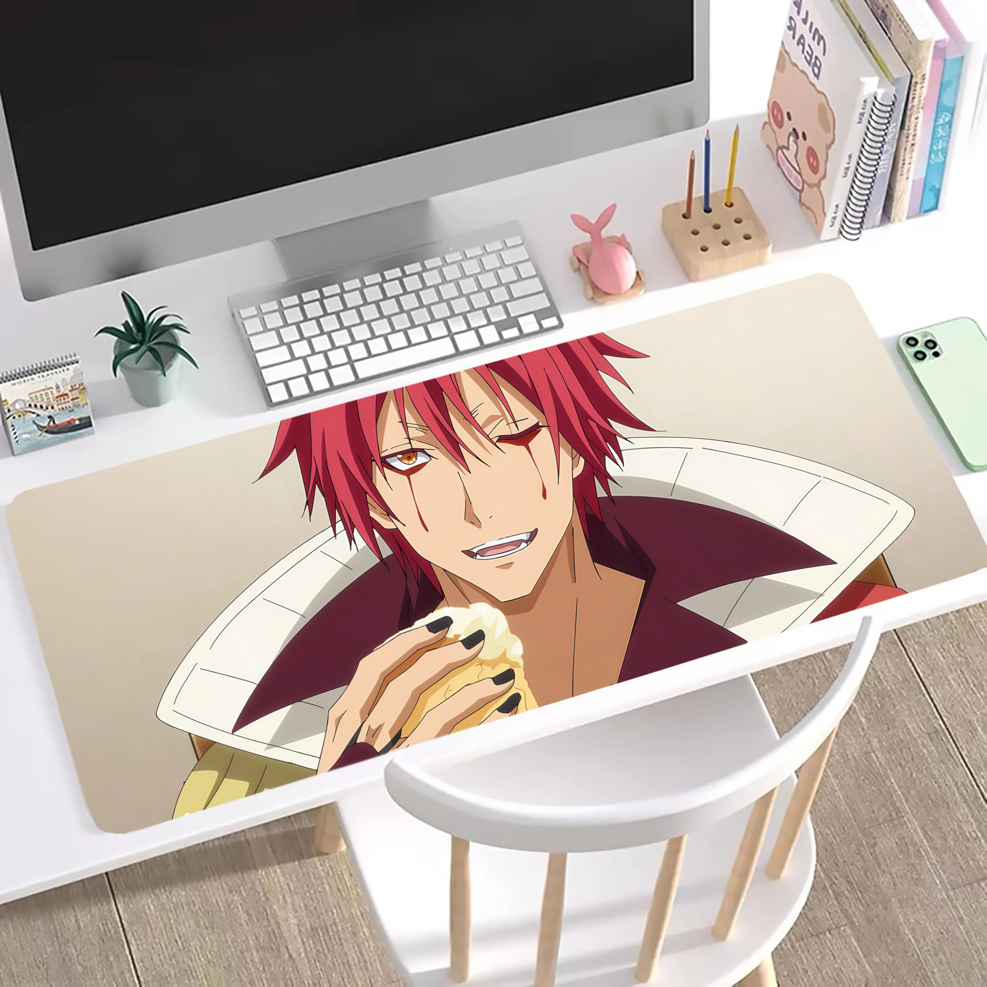 （画像用） 転スラ Regarding Reincarnated to Slime ステッチ加工 大判デスクマット／滑り止めマウスパッド