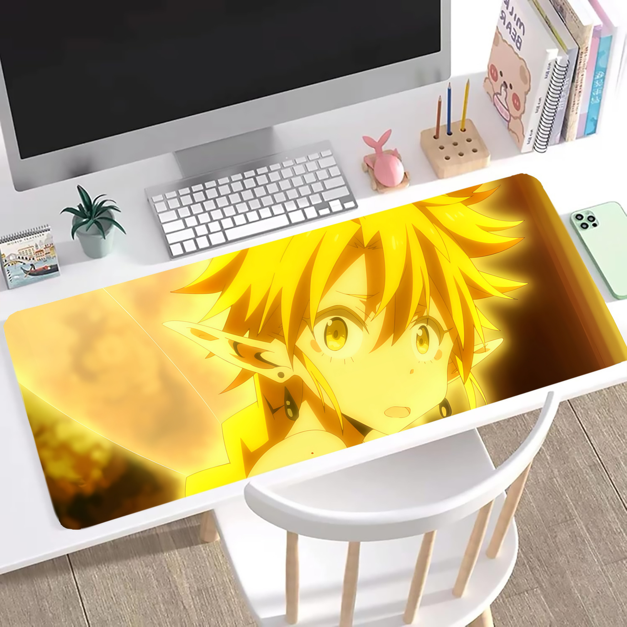 （画像用） 転スラ Regarding Reincarnated to Slime ステッチ加工 大判デスクマット／滑り止めマウスパッド