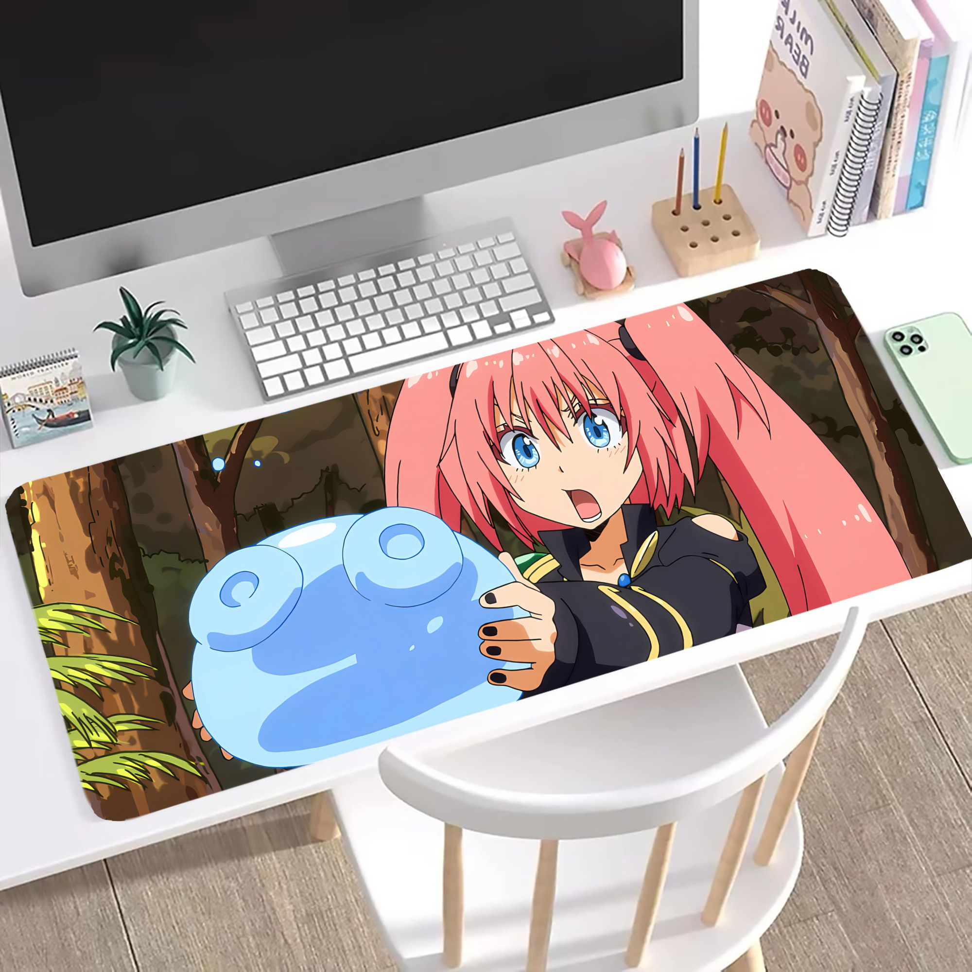 （画像用） 転スラ Regarding Reincarnated to Slime ステッチ加工 大判デスクマット／滑り止めマウスパッド