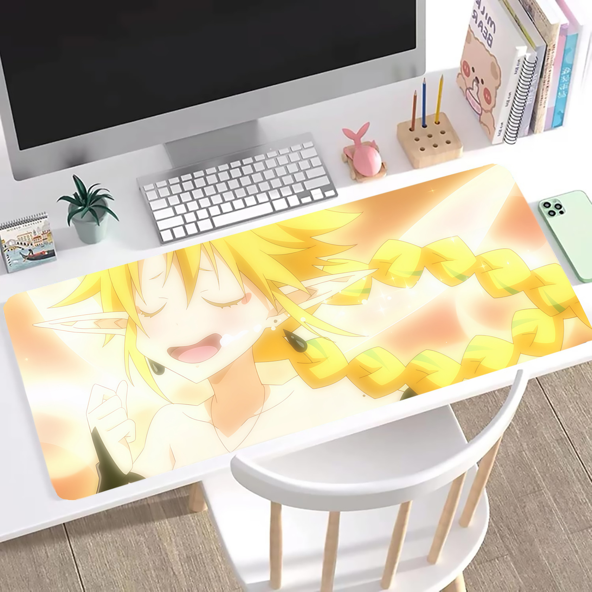 （画像用） 転スラ Regarding Reincarnated to Slime ステッチ加工 大判デスクマット／滑り止めマウスパッド