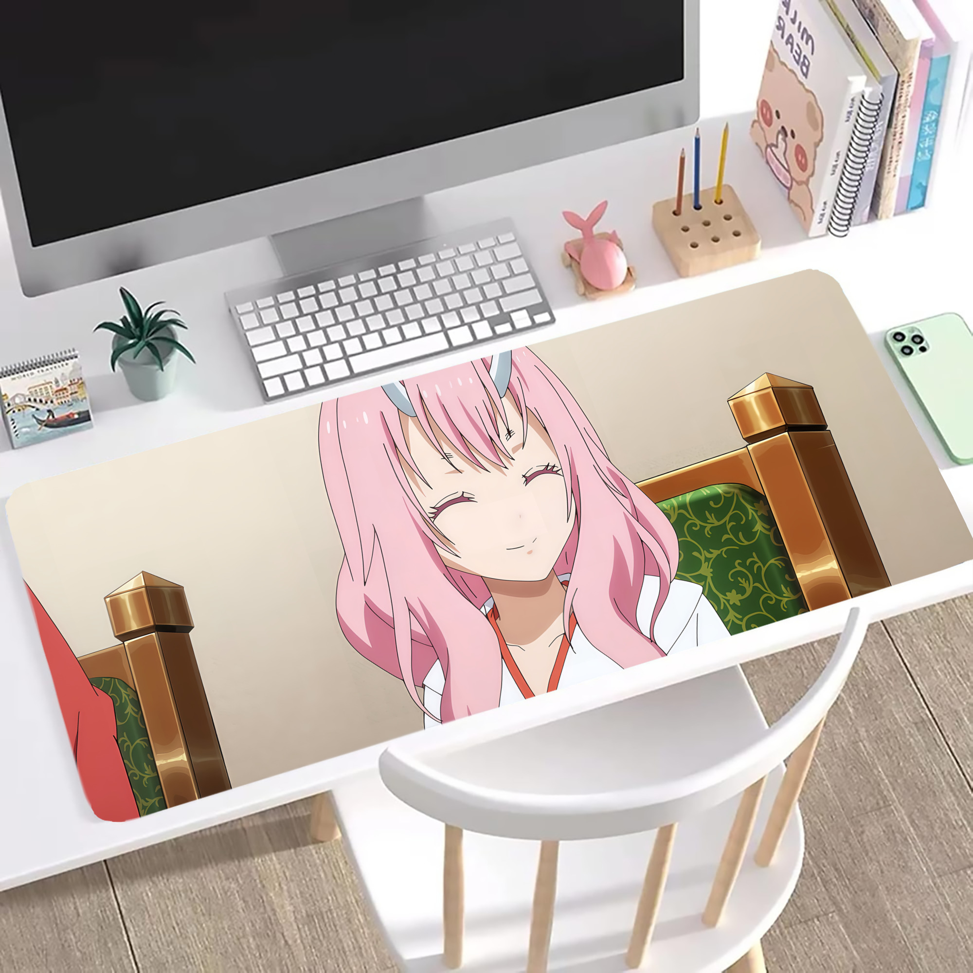 （画像用） 転スラ Regarding Reincarnated to Slime ステッチ加工 大判デスクマット／滑り止めマウスパッド