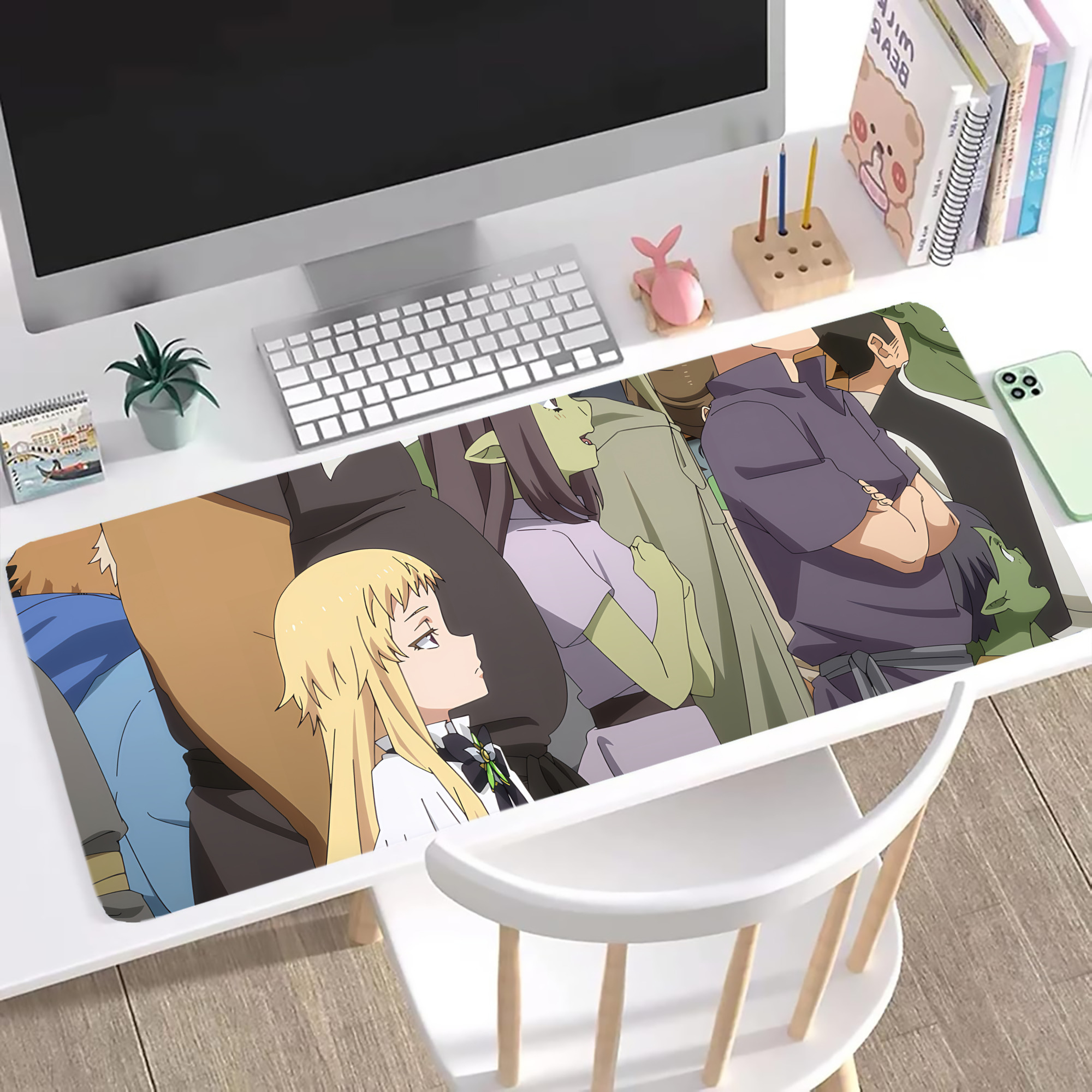 （画像用） 転スラ Regarding Reincarnated to Slime ステッチ加工 大判デスクマット／滑り止めマウスパッド