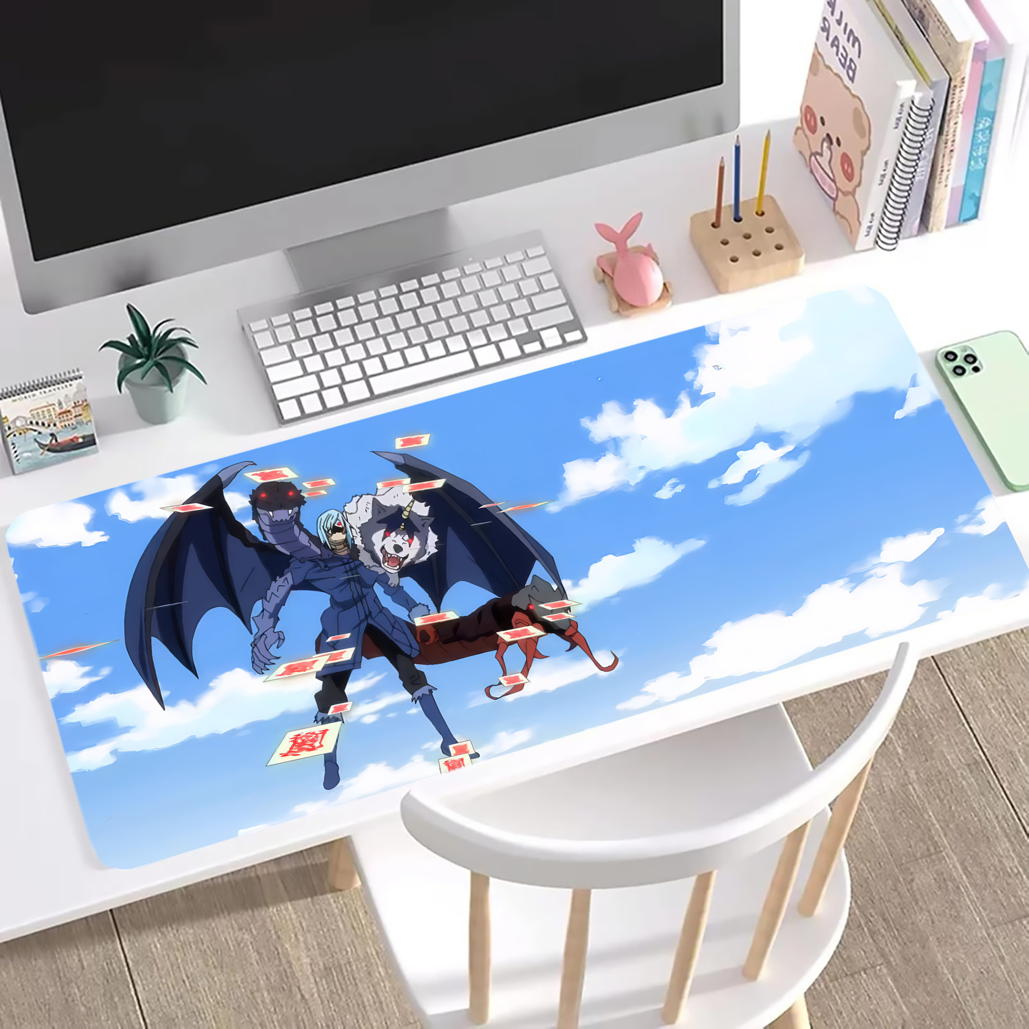 （画像用） 転スラ Regarding Reincarnated to Slime ステッチ加工 大判デスクマット／滑り止めマウスパッド