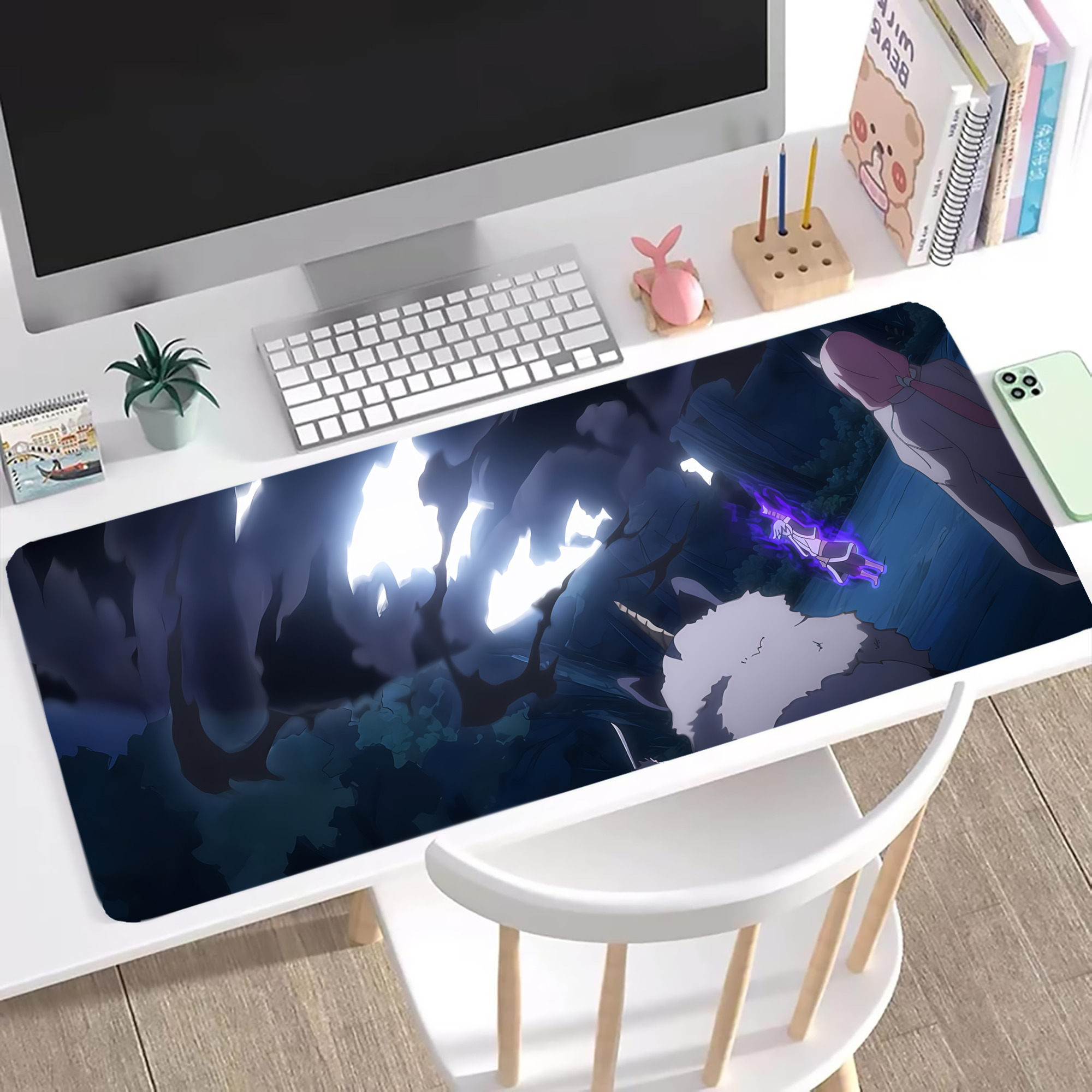 （画像用） 転スラ Regarding Reincarnated to Slime ステッチ加工 大判デスクマット／滑り止めマウスパッド