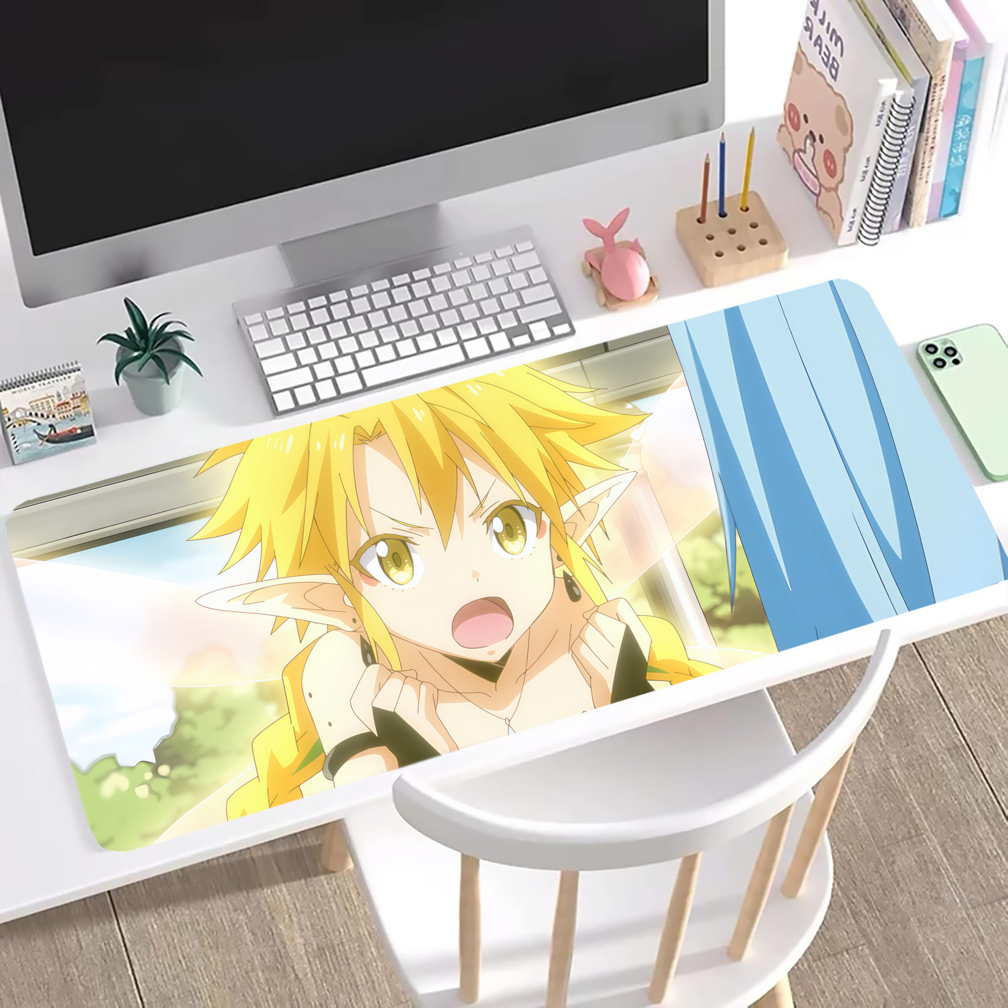 （画像用） 転スラ Regarding Reincarnated to Slime ステッチ加工 大判デスクマット／滑り止めマウスパッド