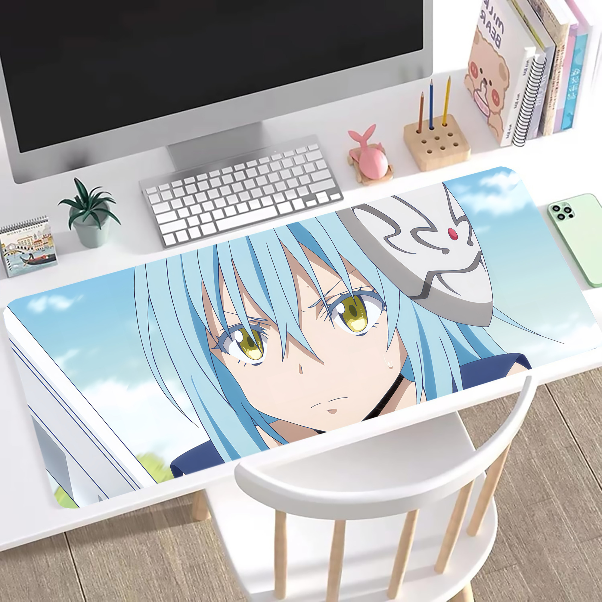 （画像用） 転スラ Regarding Reincarnated to Slime ステッチ加工 大判デスクマット／滑り止めマウスパッド