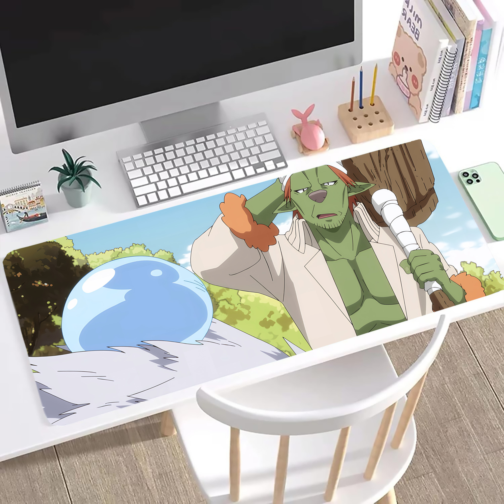 （画像用） 転スラ Regarding Reincarnated to Slime ステッチ加工 大判デスクマット／滑り止めマウスパッド