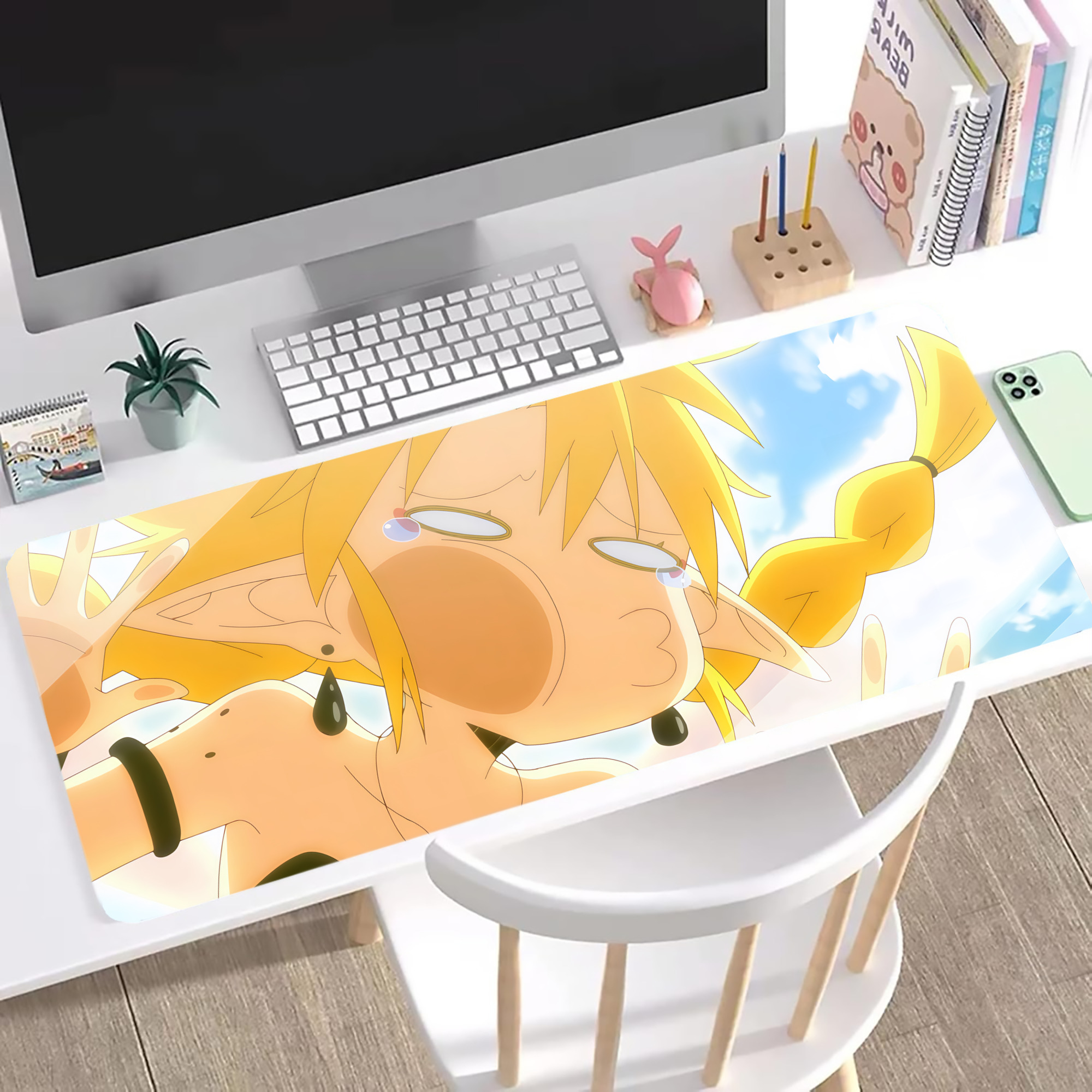 （画像用） 転スラ Regarding Reincarnated to Slime ステッチ加工 大判デスクマット／滑り止めマウスパッド