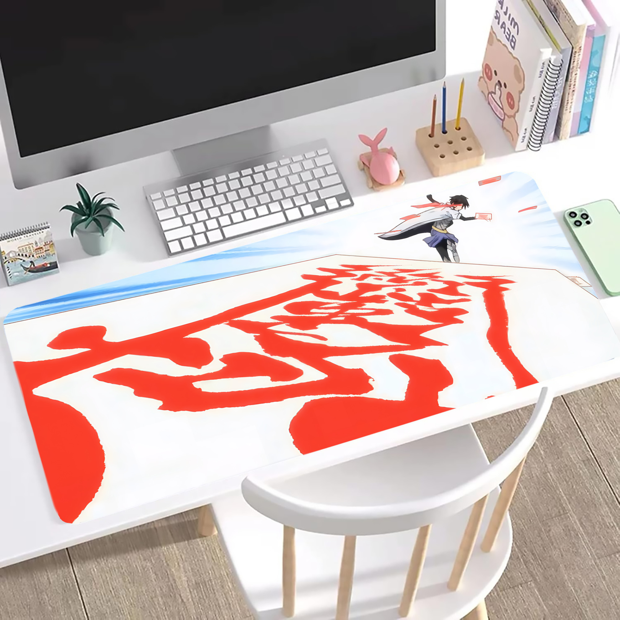 （画像用） 転スラ Regarding Reincarnated to Slime ステッチ加工 大判デスクマット／滑り止めマウスパッド