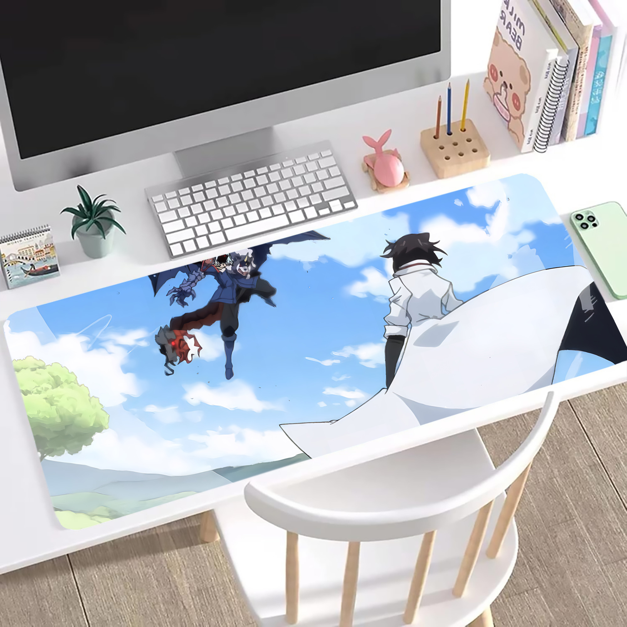 （画像用） 転スラ Regarding Reincarnated to Slime ステッチ加工 大判デスクマット／滑り止めマウスパッド