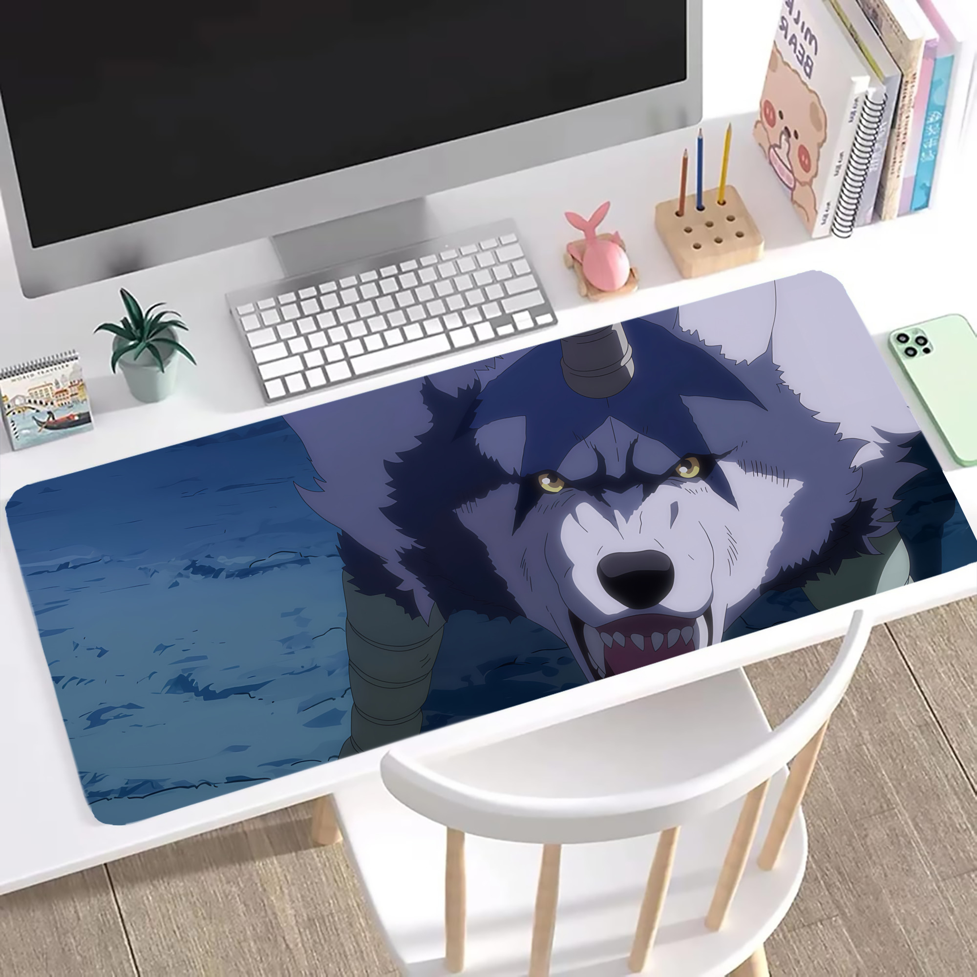 （画像用） 転スラ Regarding Reincarnated to Slime ステッチ加工 大判デスクマット／滑り止めマウスパッド