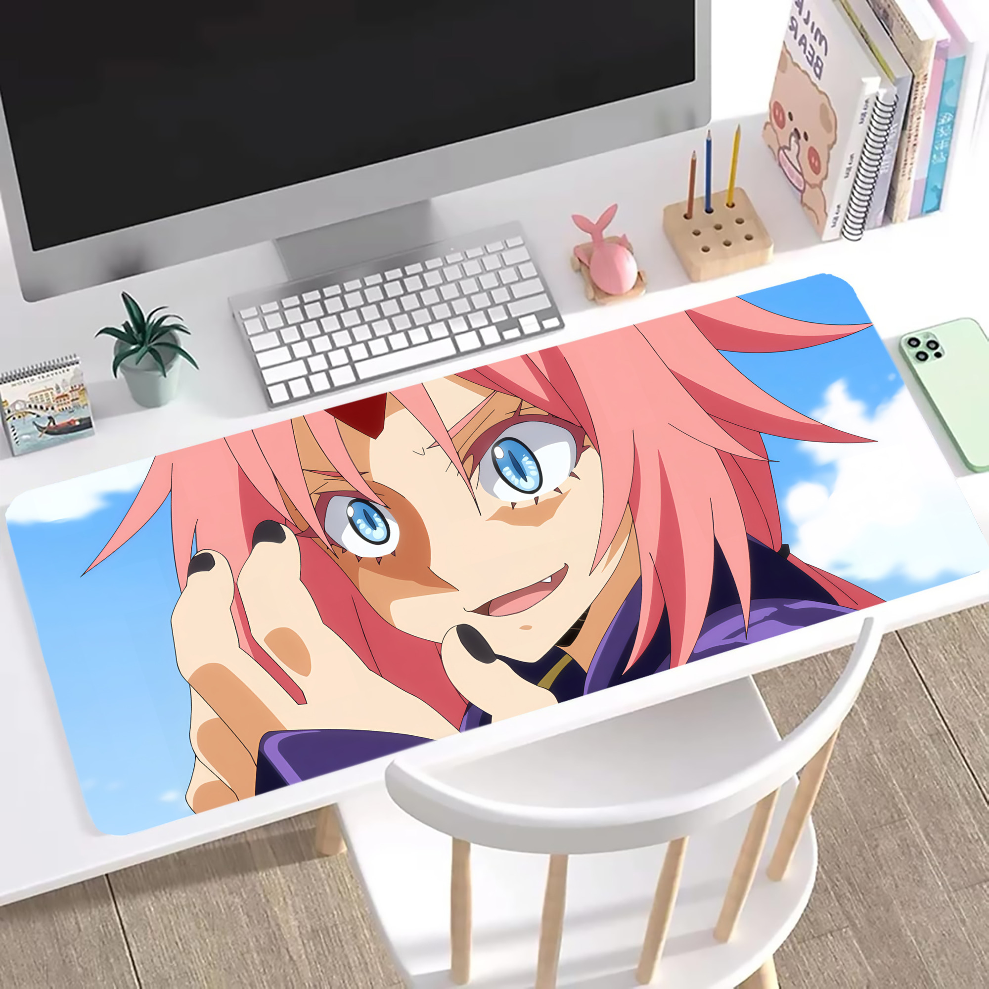 （画像用） 転スラ Regarding Reincarnated to Slime ステッチ加工 大判デスクマット／滑り止めマウスパッド