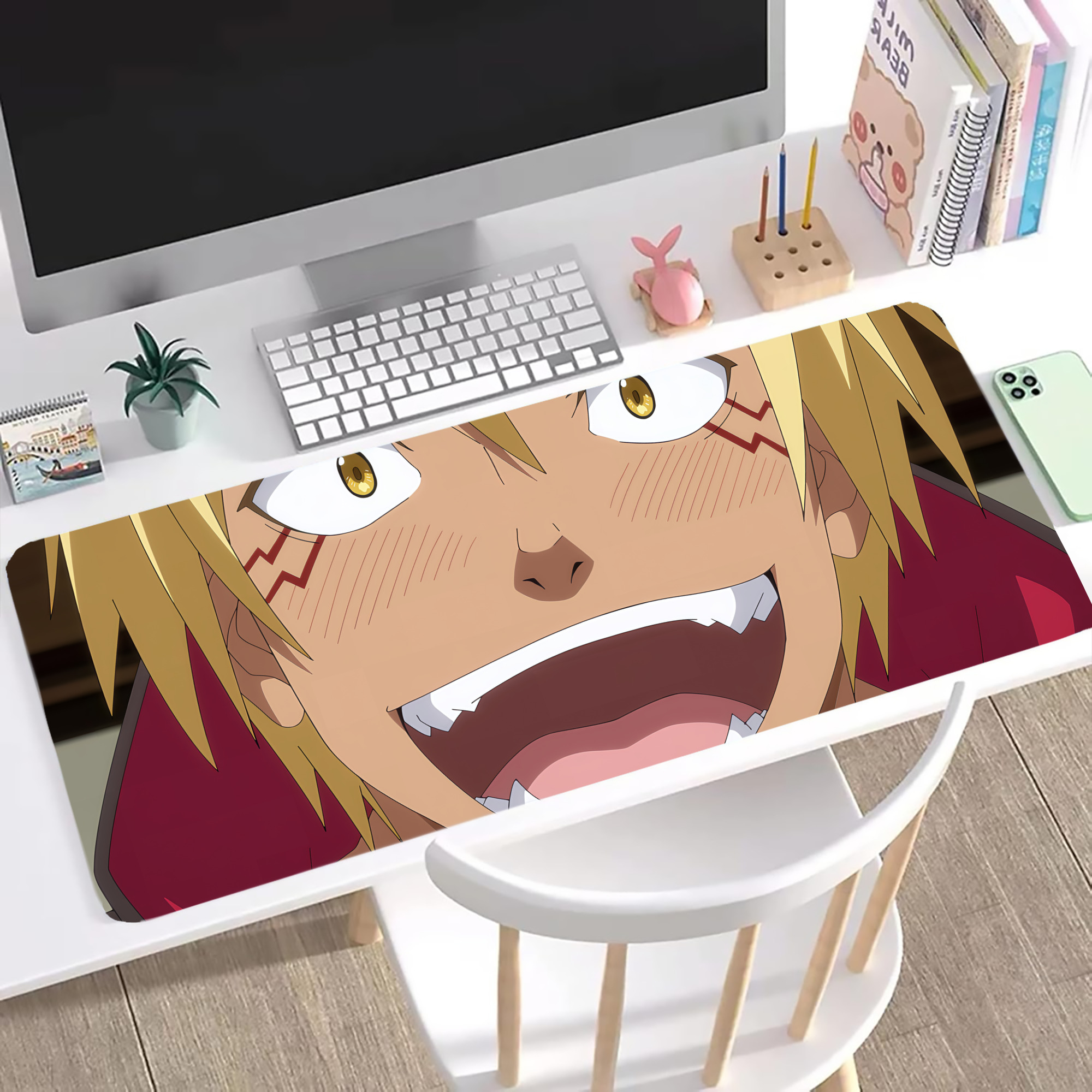 （画像用） 転スラ Regarding Reincarnated to Slime ステッチ加工 大判デスクマット／滑り止めマウスパッド