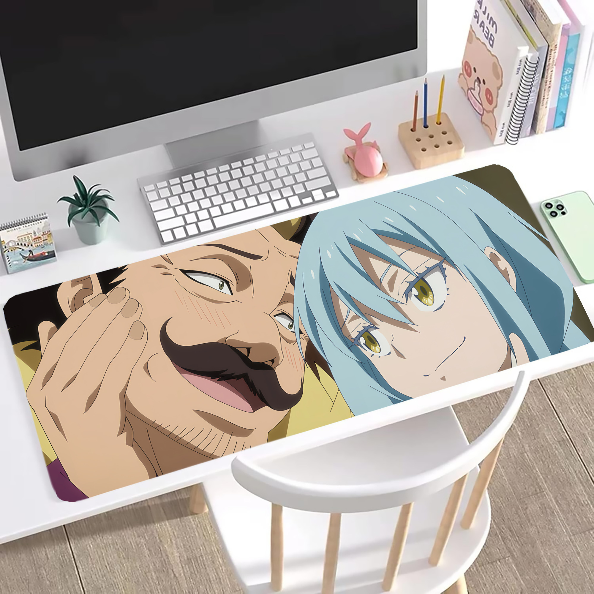 （画像用） 転スラ Regarding Reincarnated to Slime ステッチ加工 大判デスクマット／滑り止めマウスパッド