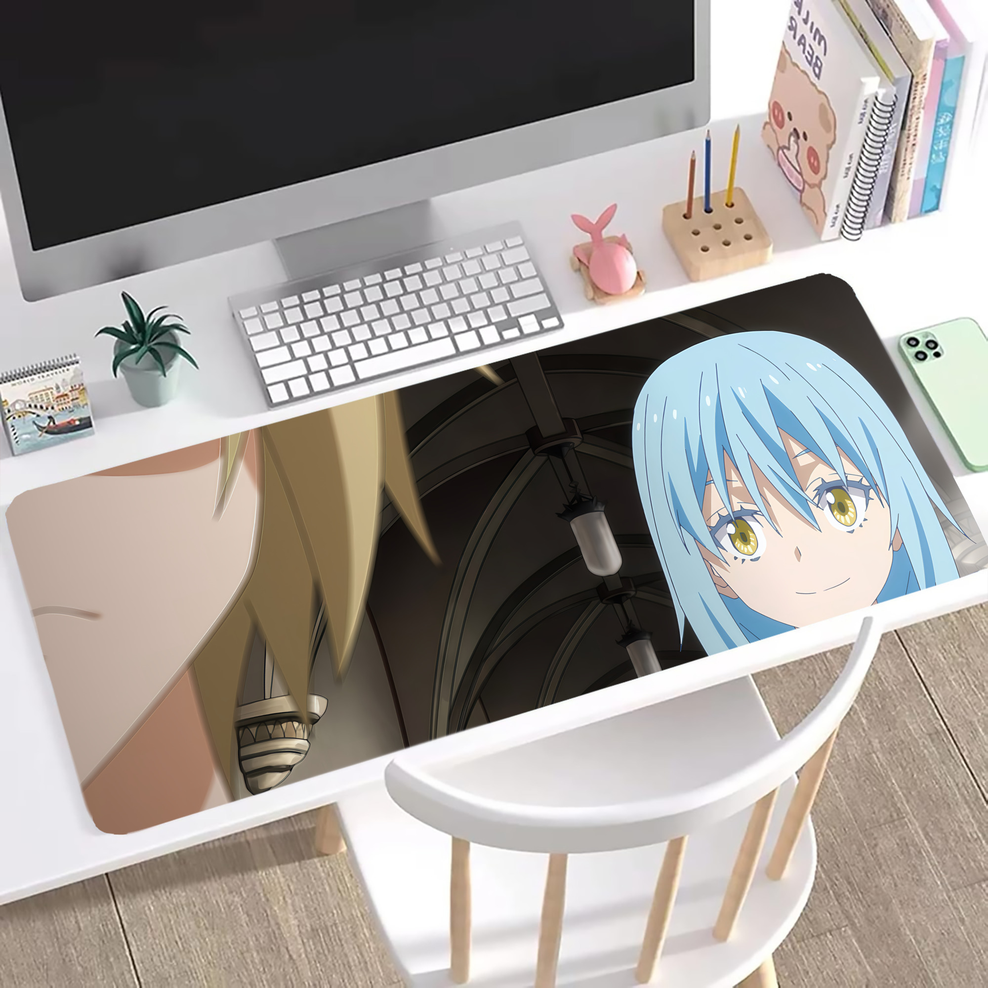 （画像用） 転スラ Regarding Reincarnated to Slime ステッチ加工 大判デスクマット／滑り止めマウスパッド