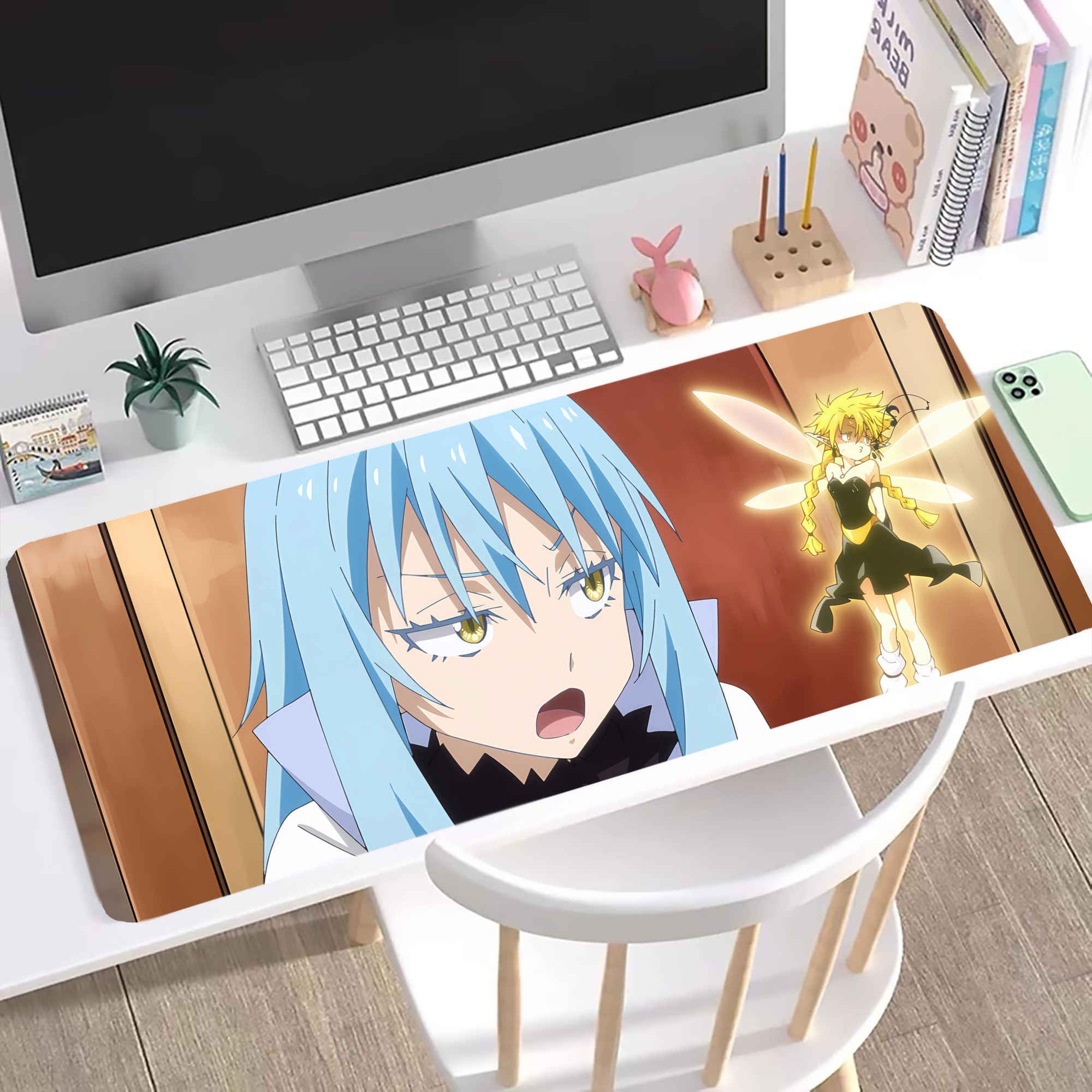 （画像用） 転スラ Regarding Reincarnated to Slime ステッチ加工 大判デスクマット／滑り止めマウスパッド