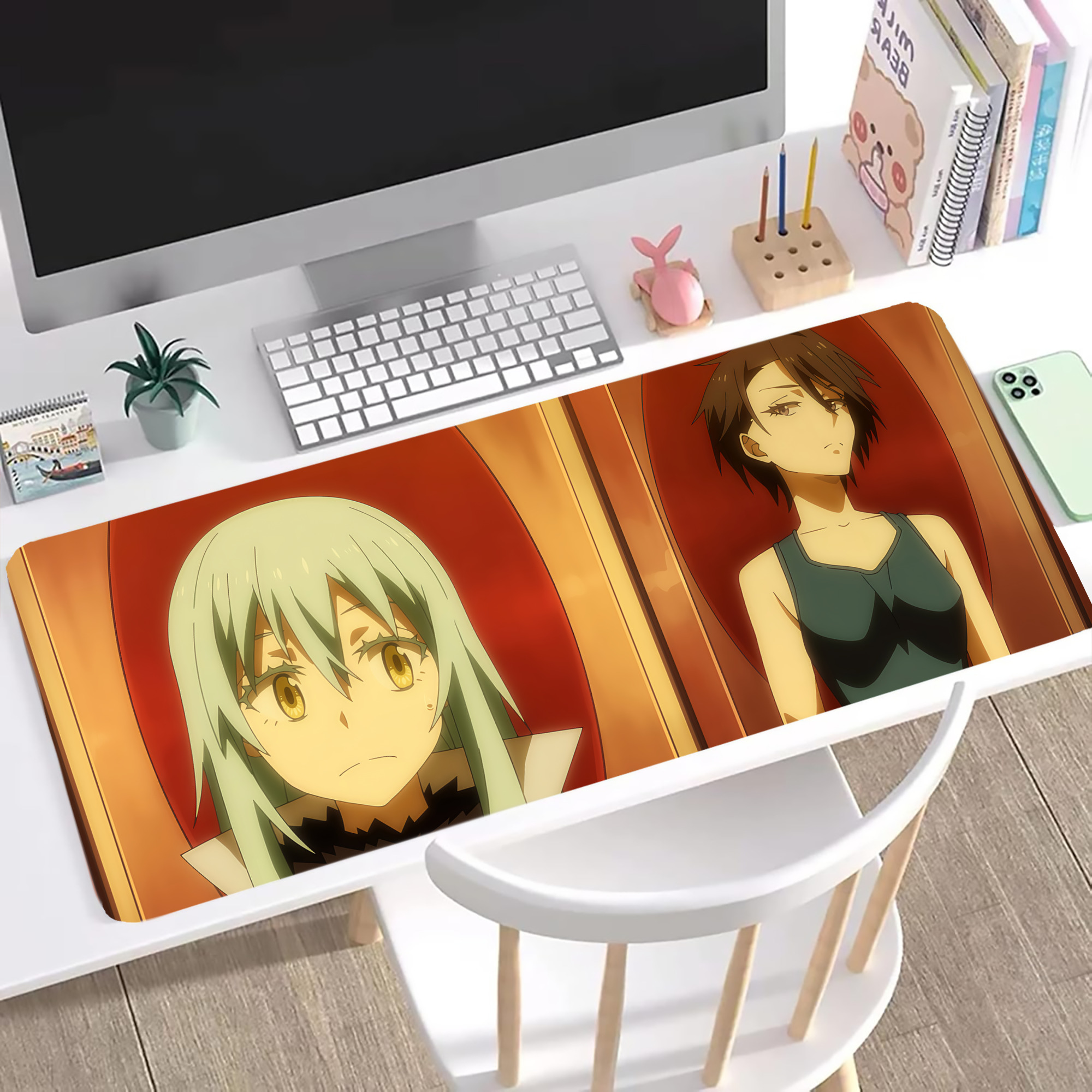 （画像用） 転スラ Regarding Reincarnated to Slime ステッチ加工 大判デスクマット／滑り止めマウスパッド