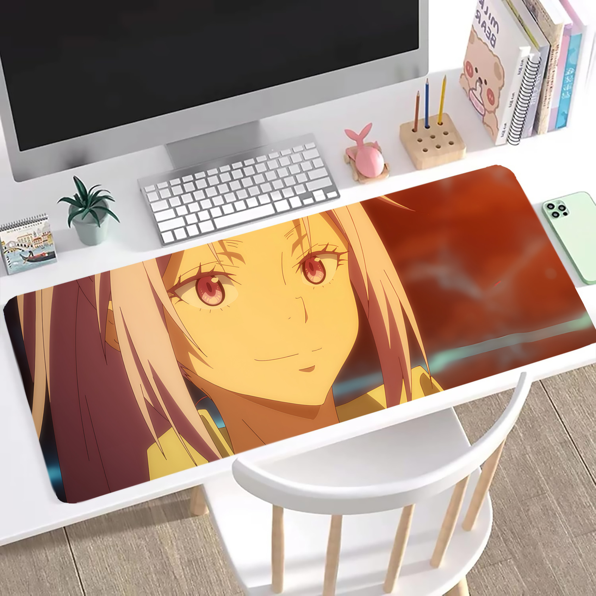 （画像用） 転スラ Regarding Reincarnated to Slime ステッチ加工 大判デスクマット／滑り止めマウスパッド