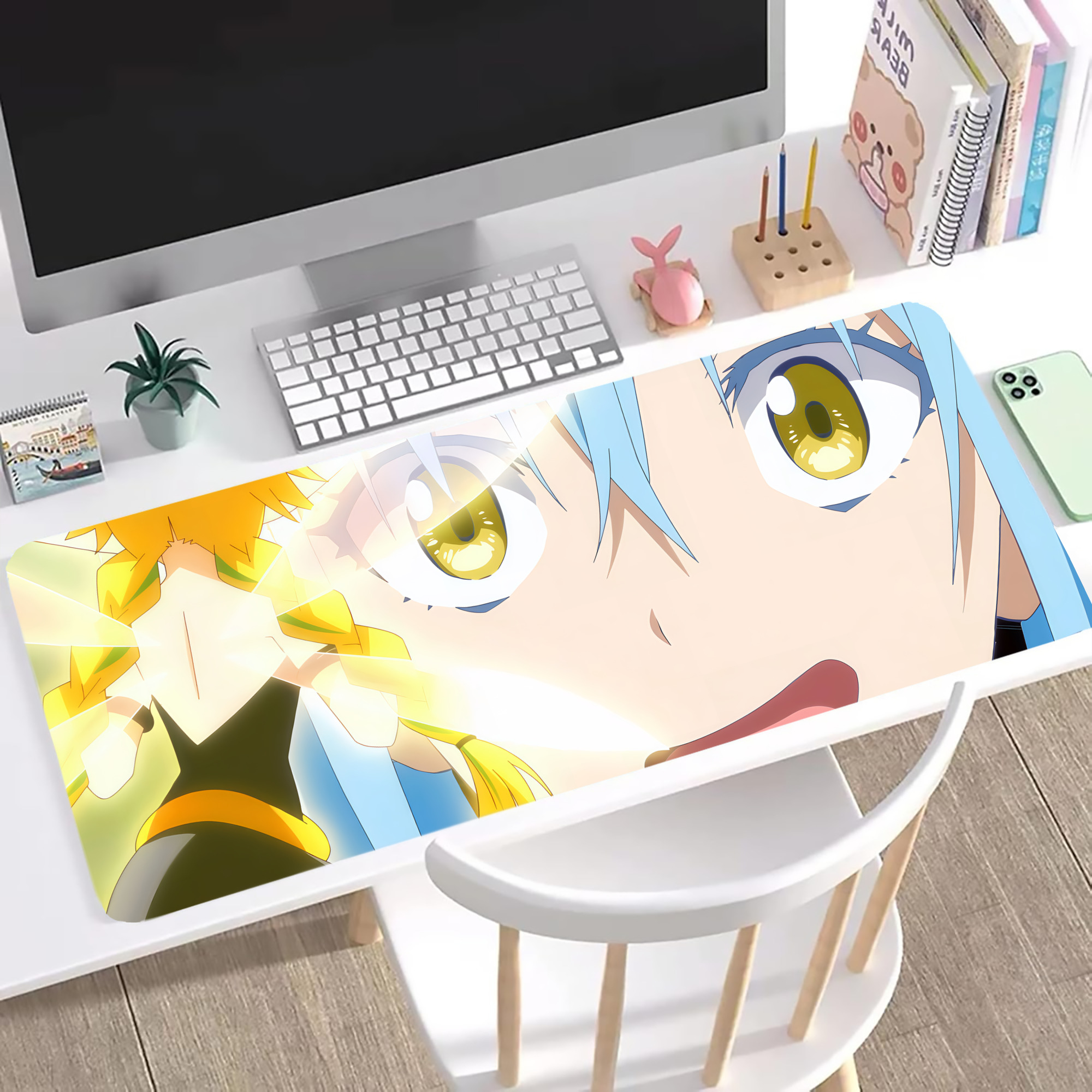 （画像用） 転スラ Regarding Reincarnated to Slime ステッチ加工 大判デスクマット／滑り止めマウスパッド