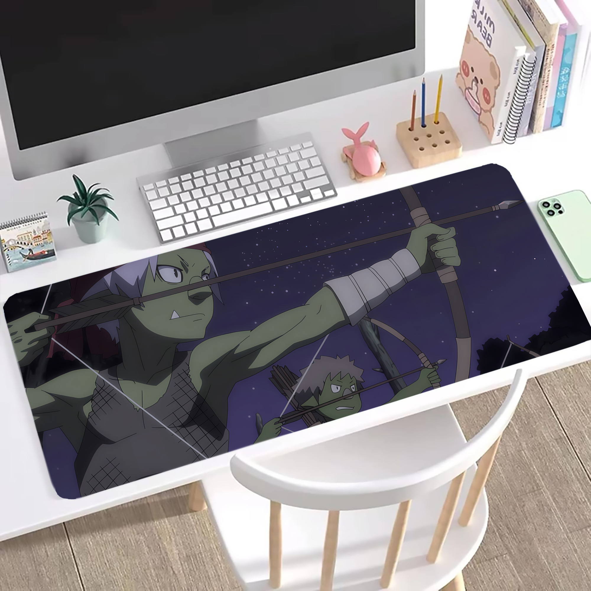 （画像用） 転スラ Regarding Reincarnated to Slime ステッチ加工 大判デスクマット／滑り止めマウスパッド