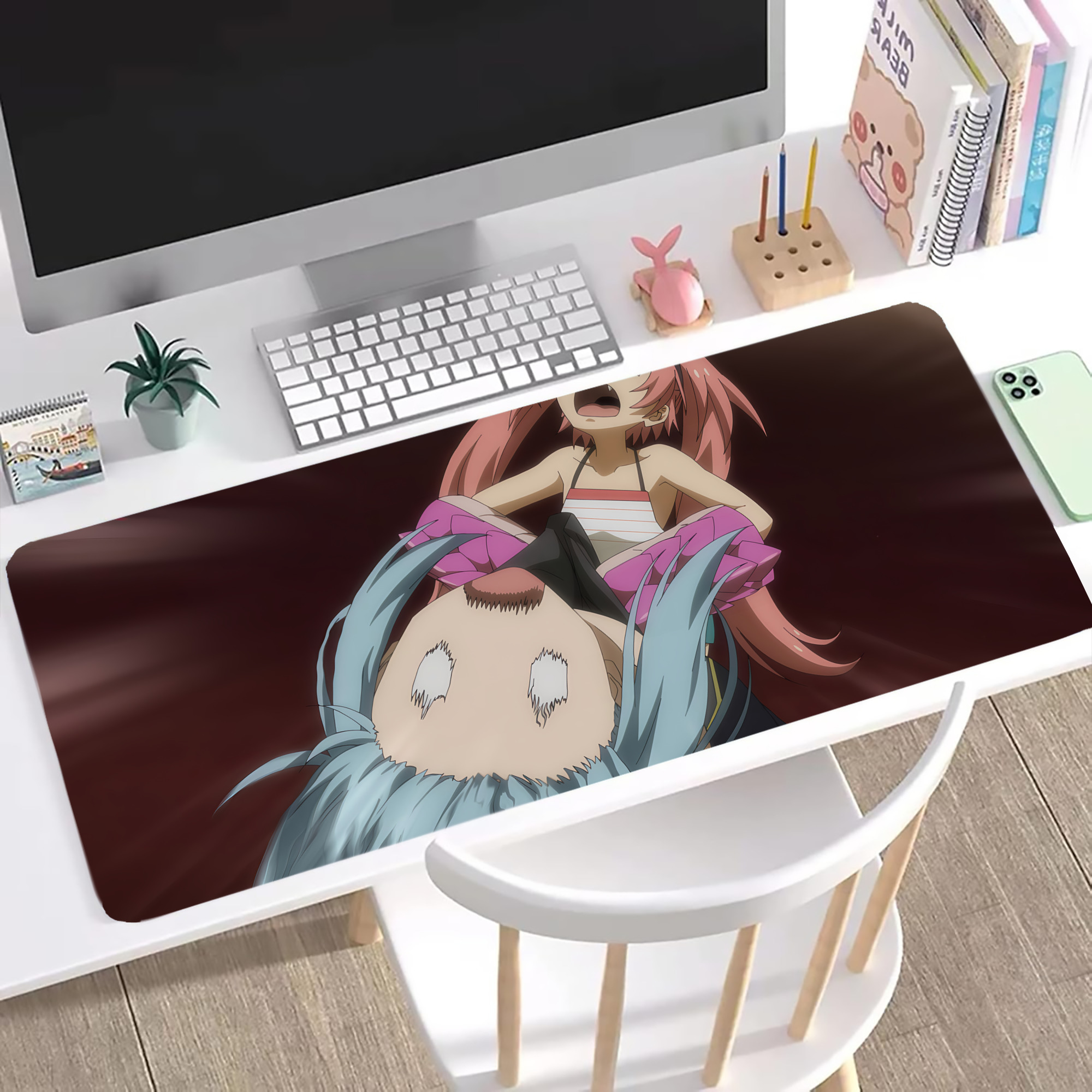 （画像用） 転スラ Regarding Reincarnated to Slime ステッチ加工 大判デスクマット／滑り止めマウスパッド