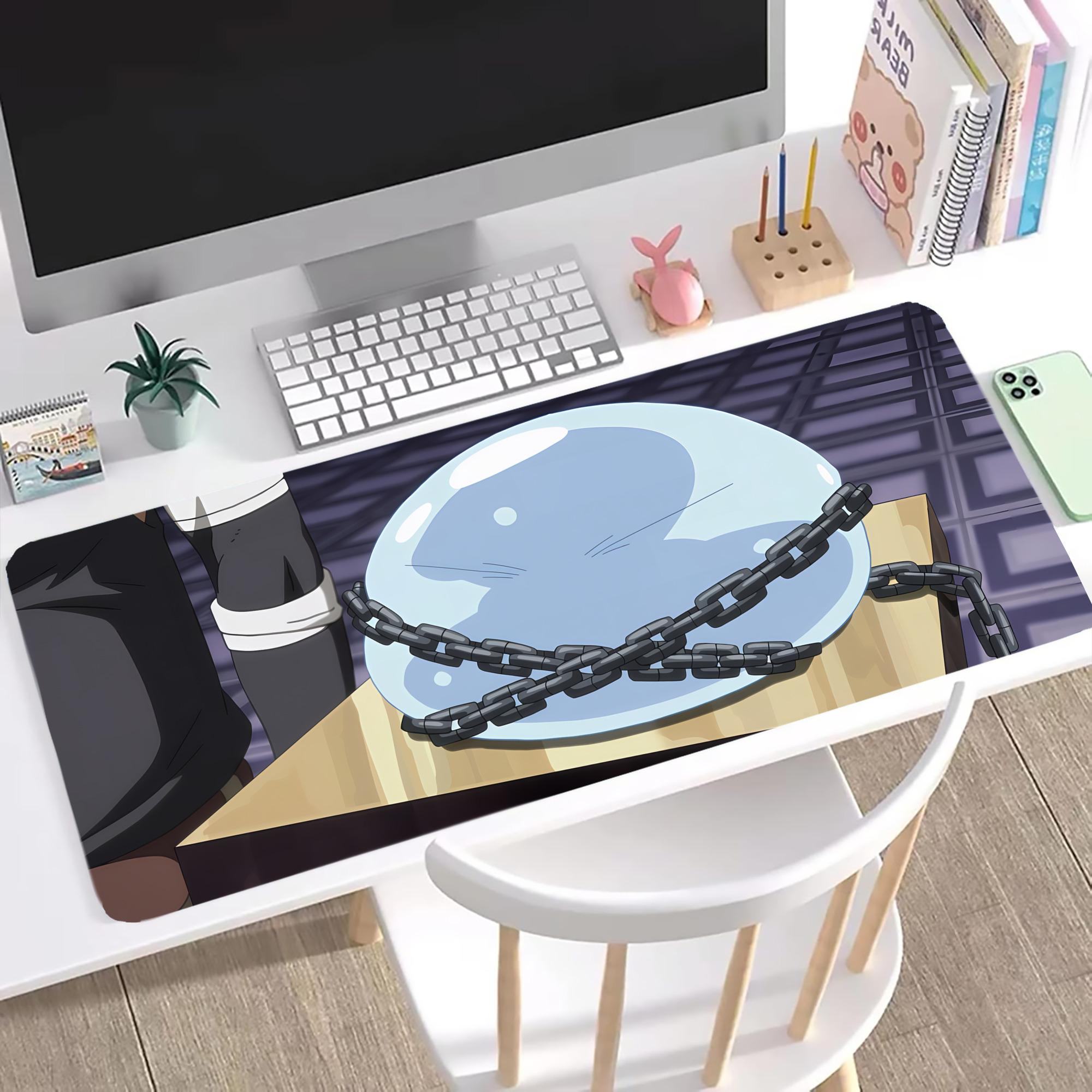 （画像用） 転スラ Regarding Reincarnated to Slime ステッチ加工 大判デスクマット／滑り止めマウスパッド