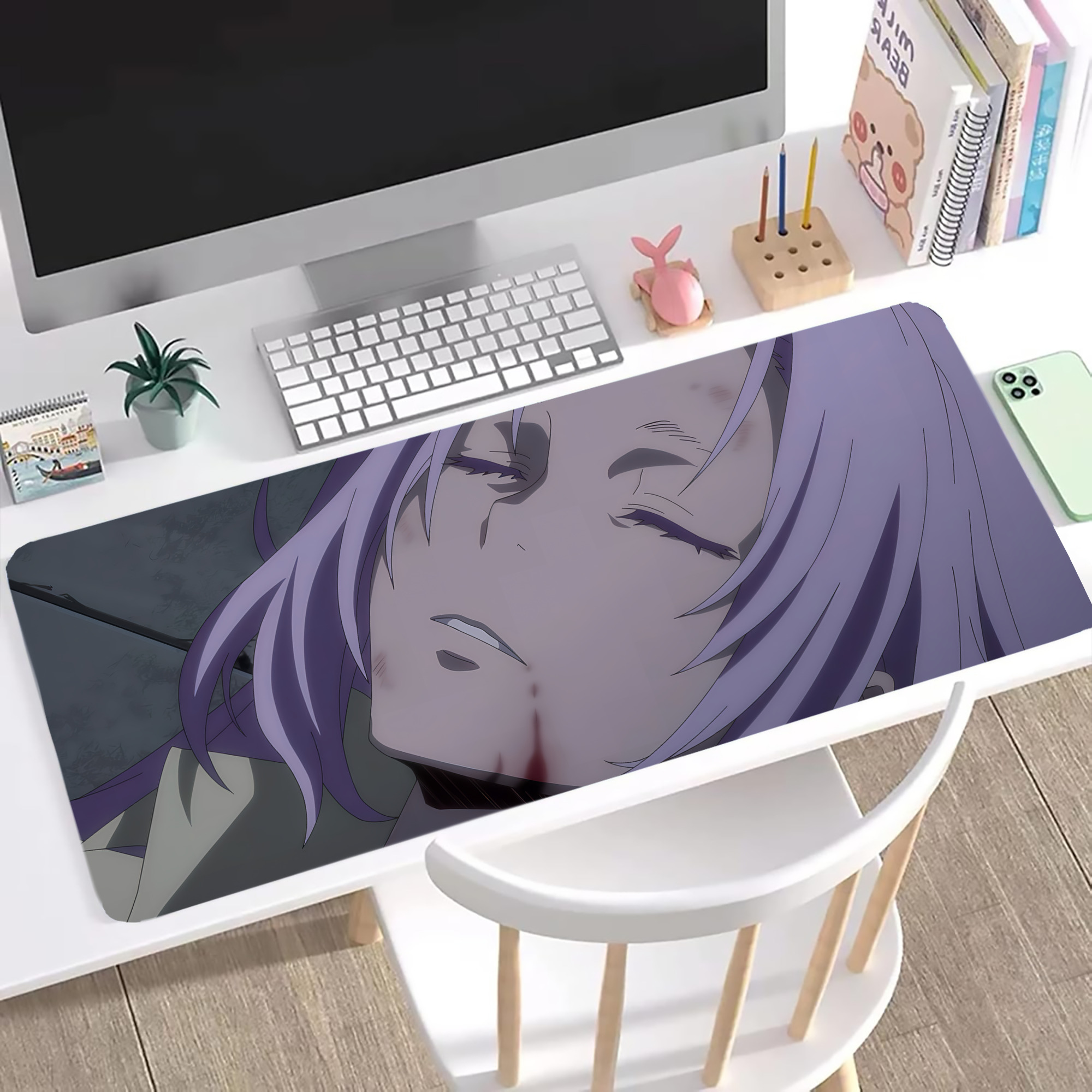 （画像用） 転スラ Regarding Reincarnated to Slime ステッチ加工 大判デスクマット／滑り止めマウスパッド
