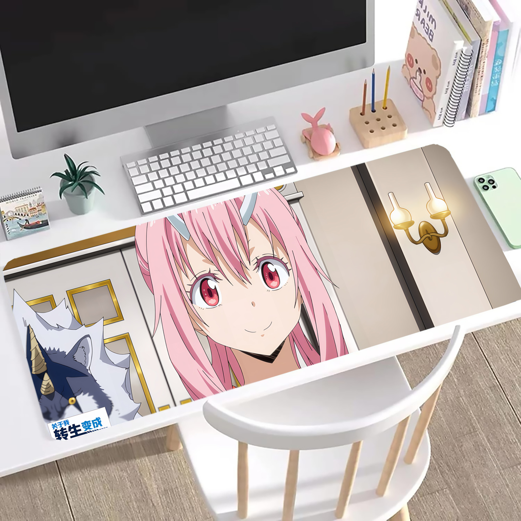 （画像用） 転スラ Regarding Reincarnated to Slime ステッチ加工 大判デスクマット／滑り止めマウスパッド