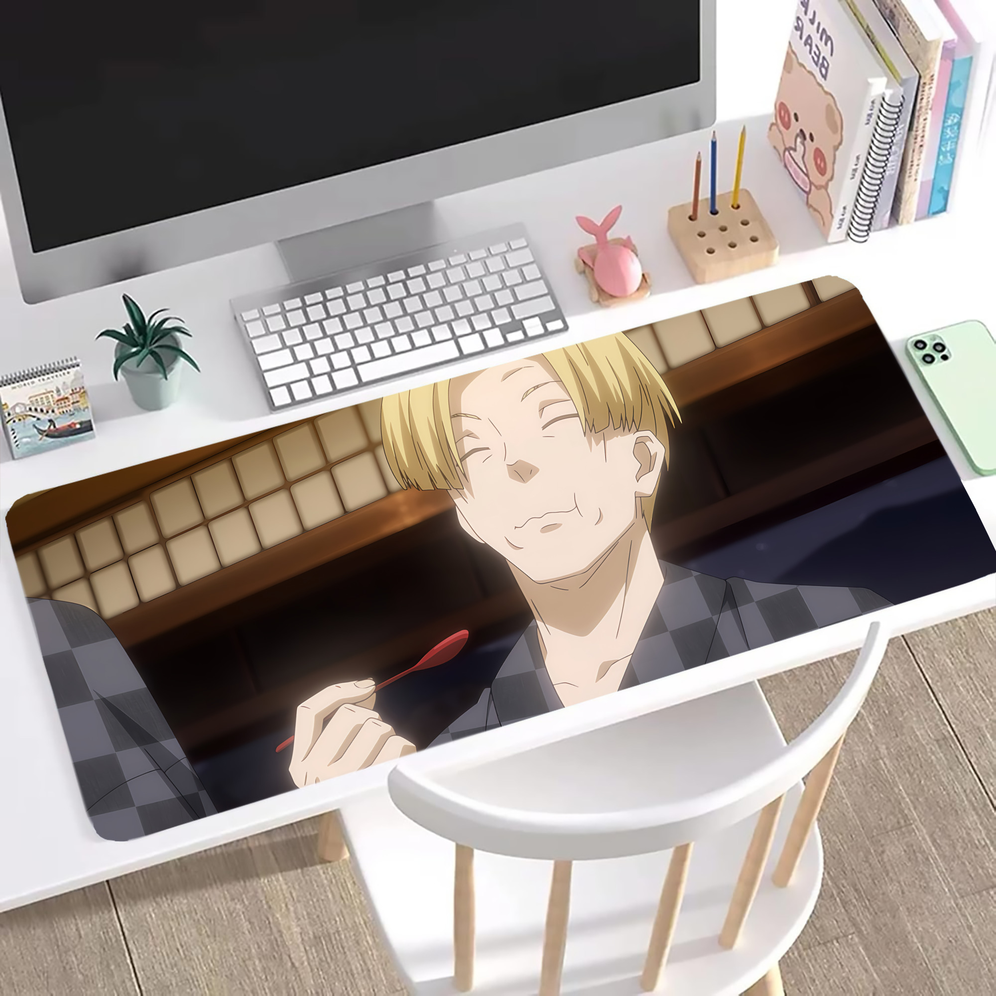 （画像用） 転スラ Regarding Reincarnated to Slime ステッチ加工 大判デスクマット／滑り止めマウスパッド