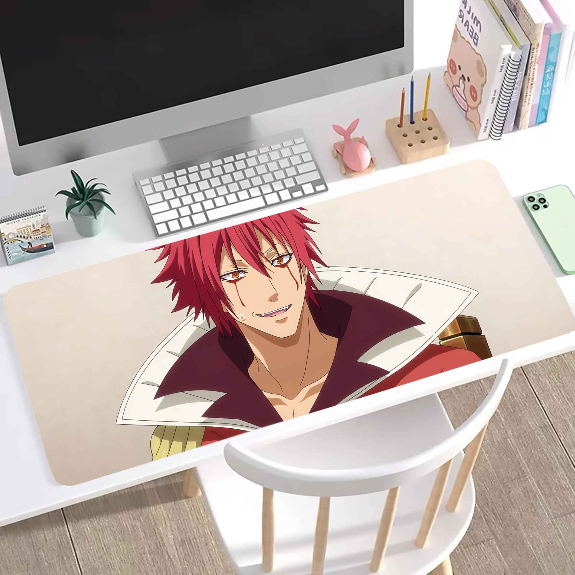 （画像用） 転スラ Regarding Reincarnated to Slime ステッチ加工 大判デスクマット／滑り止めマウスパッド