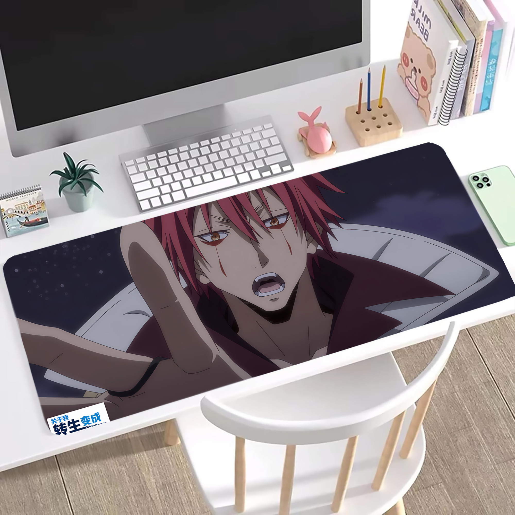 （画像用） 転スラ Regarding Reincarnated to Slime ステッチ加工 大判デスクマット／滑り止めマウスパッド
