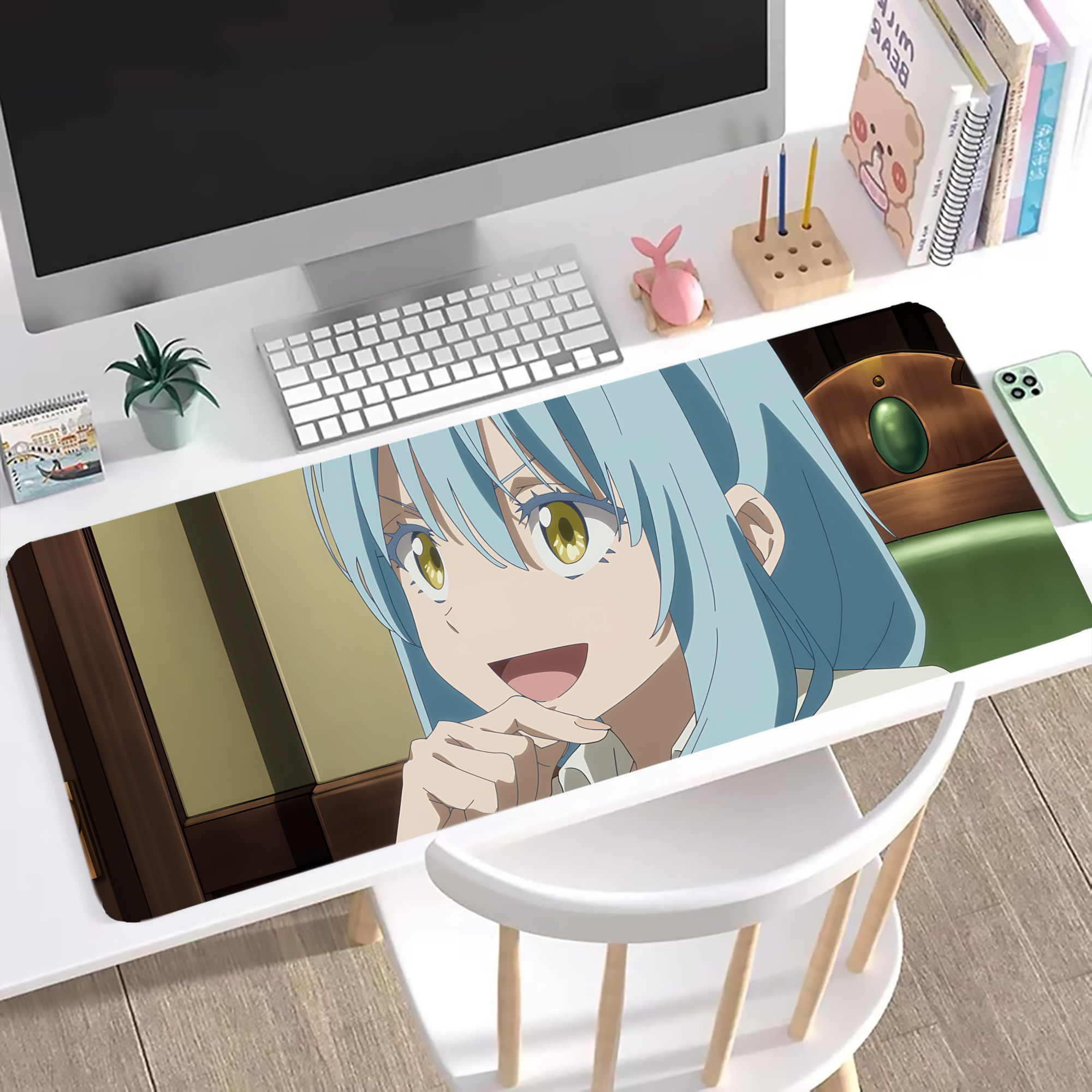 （画像用） 転スラ Regarding Reincarnated to Slime ステッチ加工 大判デスクマット／滑り止めマウスパッド
